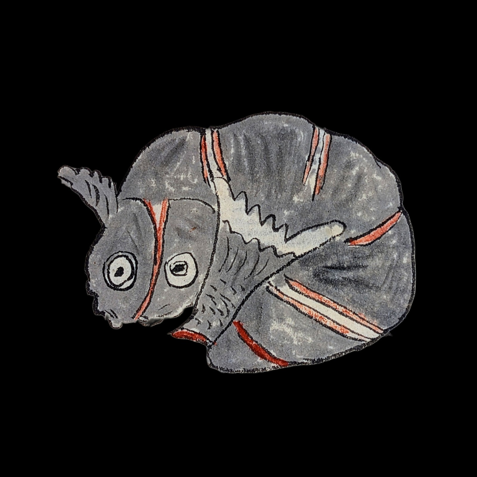 1600s Edo Japanese Hand-Drawn Fish Cutting Manual Illustrated Manuscript Antique
