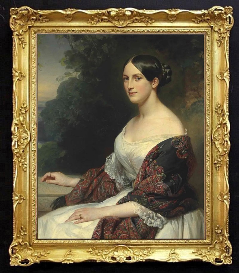 Hand Painted Oil Painting Classical Noble Lady Portrait Vintage Female Figure Hand Painted Oil Painting Classical Noble Lady Portrait Vintage Female Figure