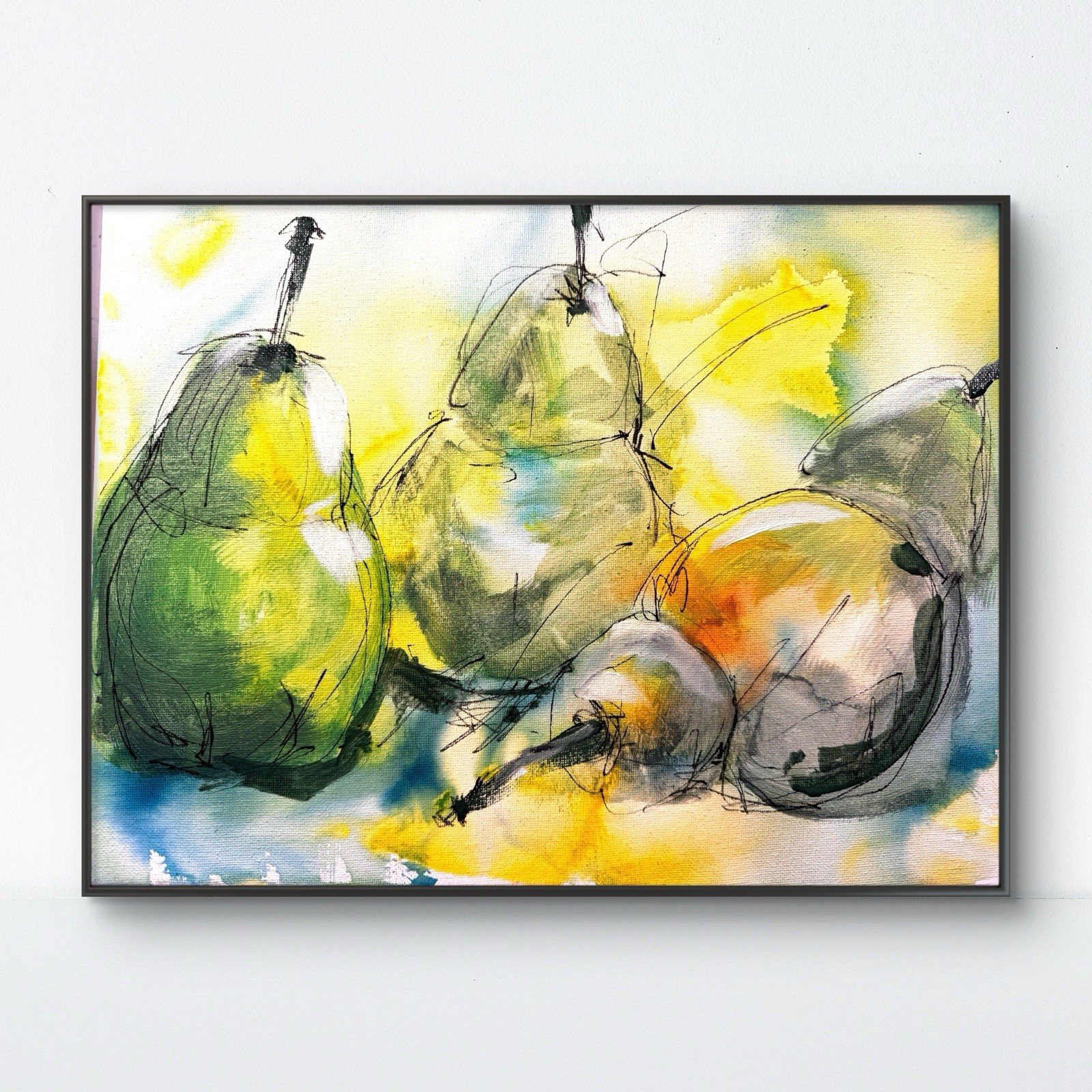 SAMATOWIC Original Abstract Expressionism 11x14 Pears Handmade Signed Art 10