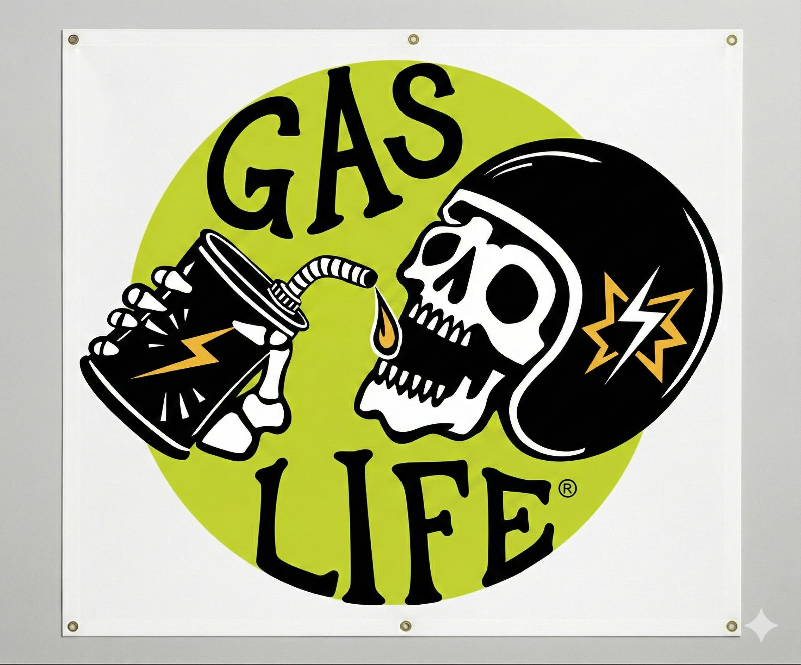 Gas Life® Signal Wall Art / Banner - Chopper Bobber Bagger Garage Shop Culture