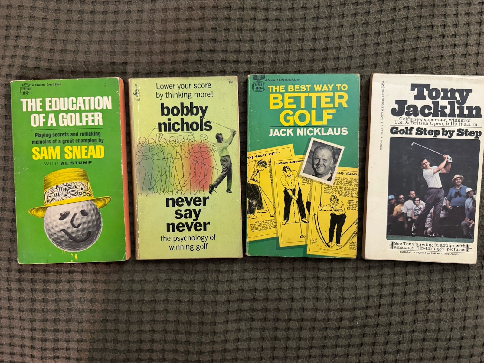Vintage Golf Books Lot of 4 Sam Snead Jack Nicklaus Bobby Nichols Tony Jacklin Vintage Golf Books Lot of 4 Sam Snead Jack Nicklaus Bobby Nichols Tony Jacklin