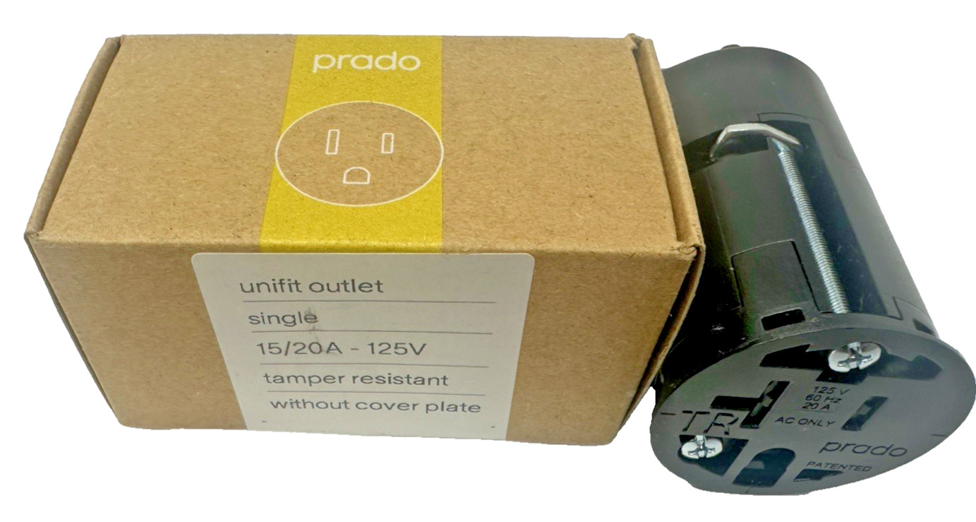 NEW Prado Unifit Outlet Single 15/20A 125V 9000-0003 Without Cover Plate NEW Prado Unifit Outlet Single 15/20A 125V 9000-0003 Without Cover Plate