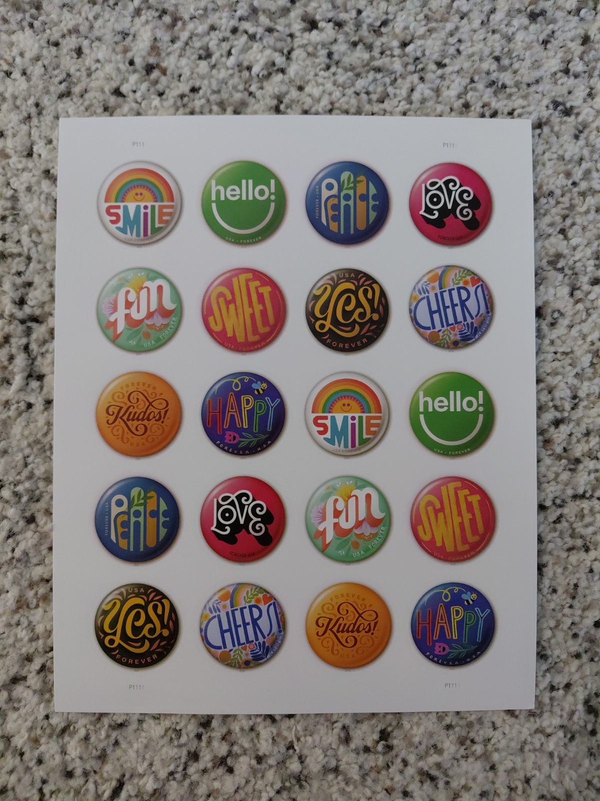2024 USPS Pinback Buttons Forever Stamps - 20 Stamps - MNH 2024 USPS Pinback Buttons Forever Stamps - 20 Stamps - MNH