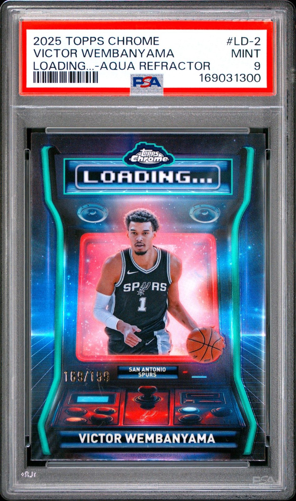 🔥PSA 9 2025 Topps Chrome Loading Wembanyama #LD-2 Aqua Refractor /199 POP/7 👽 🔥PSA 9 2025 Topps Chrome Loading Wembanyama #LD-2 Aqua Refractor /199 POP/7 👽
