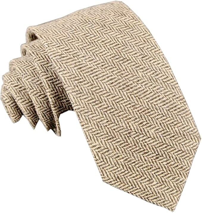 Ceehuteey Men\'s Suit Necktie Tweed Wool Neckcloth Herringbone Woven Neckwear Sca