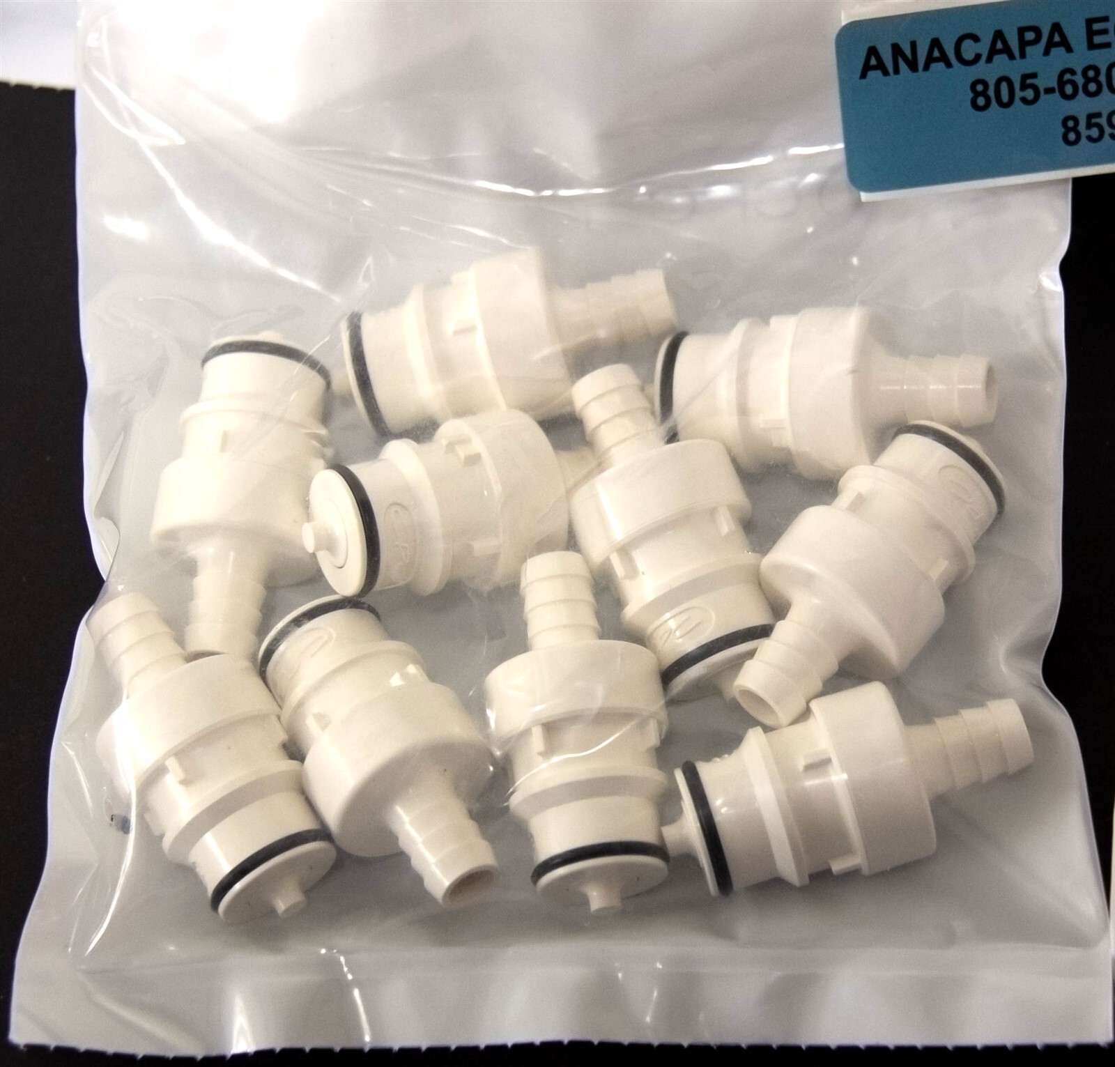 CPC Colder HFCD22635 3/8 Hose Barb Valved In-Line Coupling Insert NEW 10 inserts CPC Colder HFCD22635 3/8 Hose Barb Valved In-Line Coupling Insert NEW 10 inserts