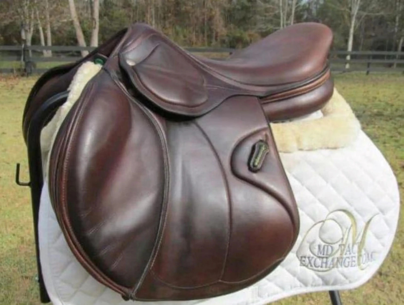 PREMIUM DARK BROWN ENGLISH CLOSE CONTACT SADDLE ECO- LEATHER HORSE RIDING SADDLE