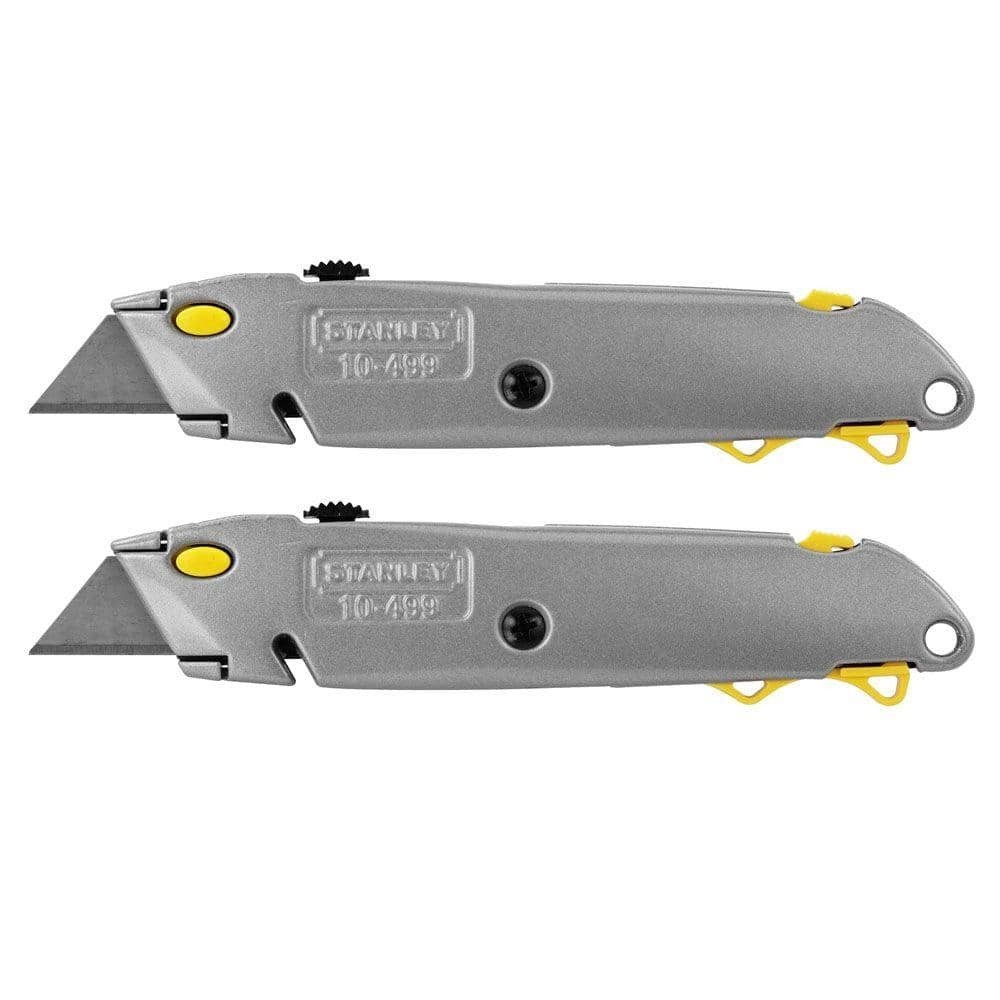 Stanley Quick-Change Utility Knife with Retractable Blade and Twine Cutter 2Pack Stanley Quick-Change Utility Knife with Retractable Blade and Twine Cutter 2Pack