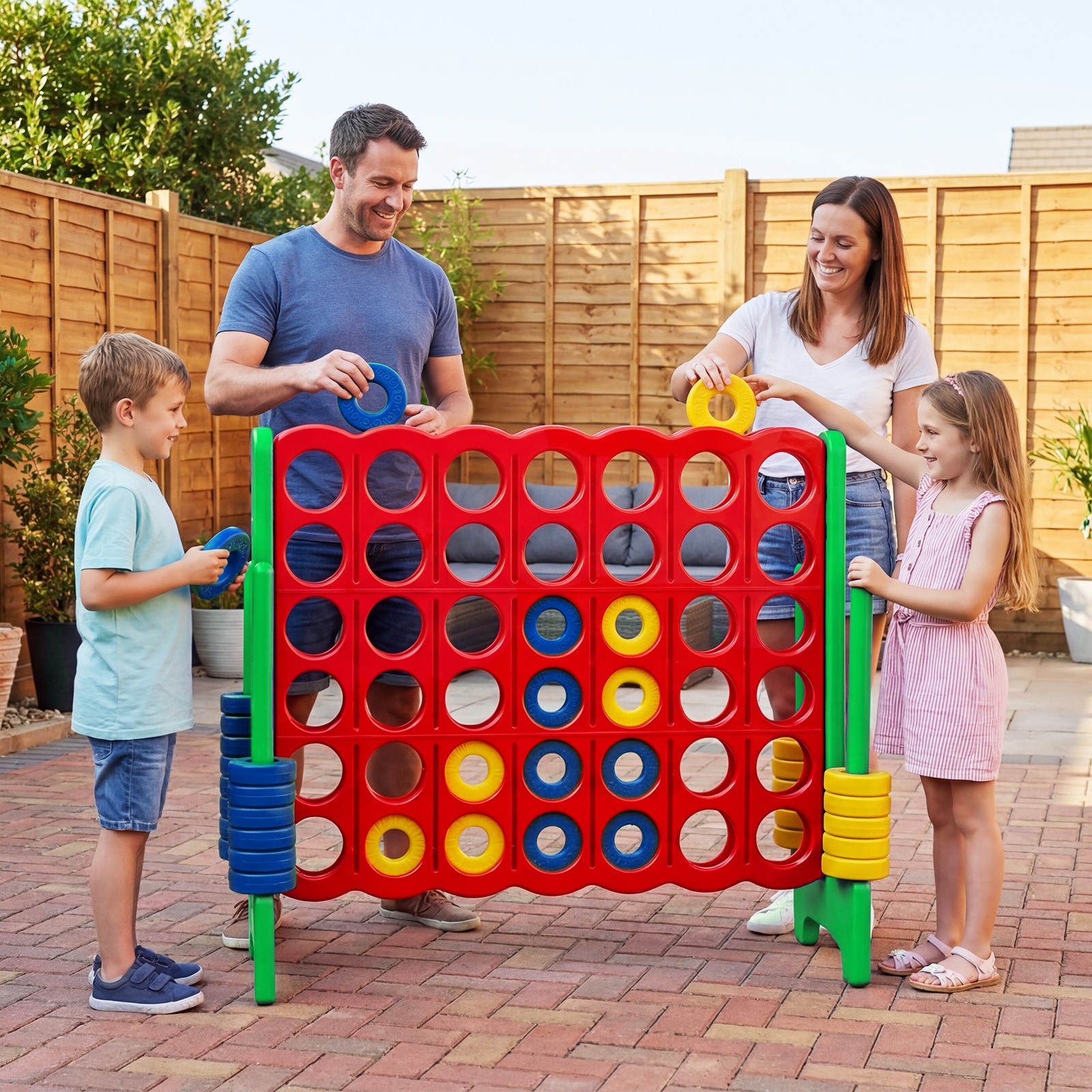 Jumbo 4-to-Score 4 in A Row Giant Game Set Adults Kids Family Fun Indoor Outdoor