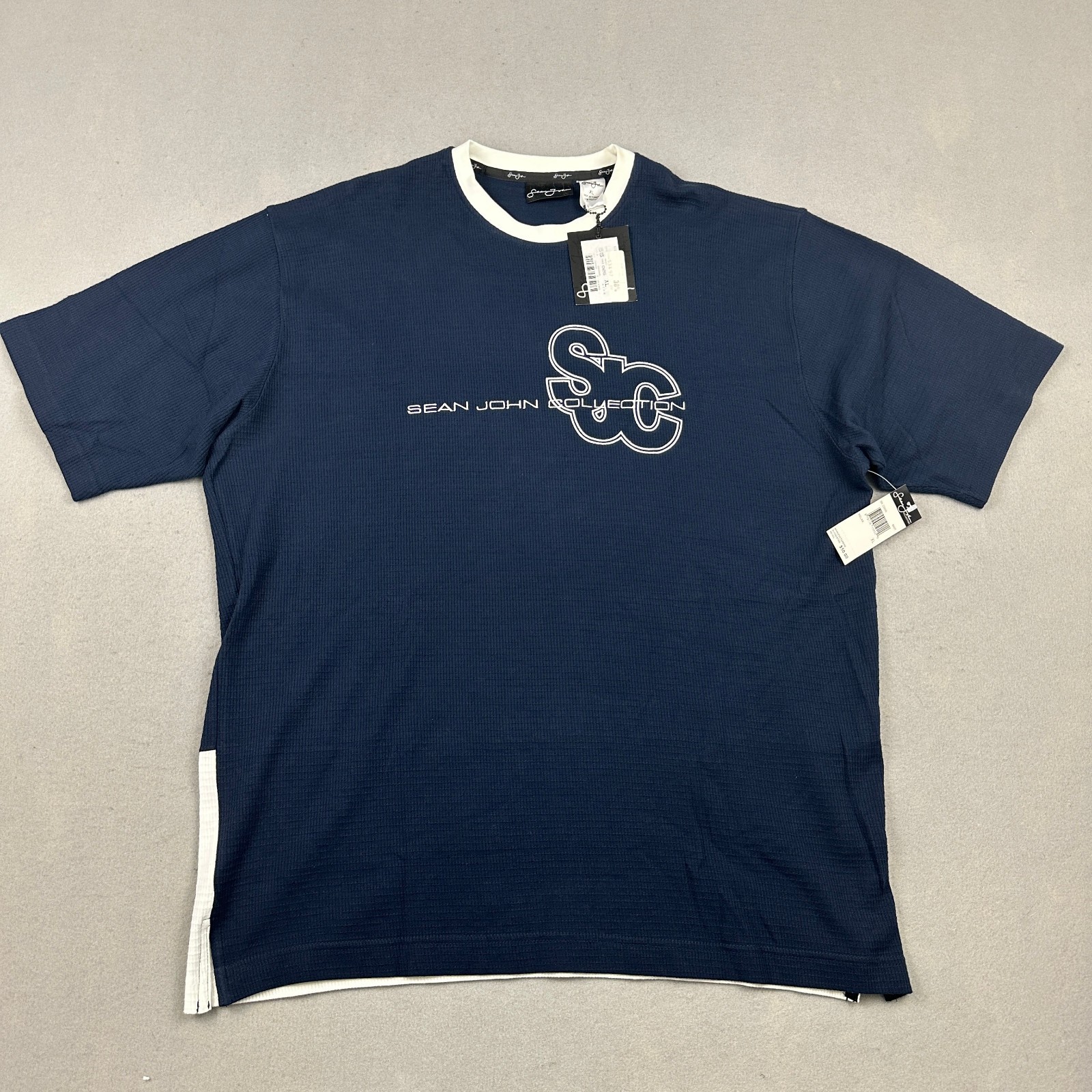 Vintage Sean John T-Shirt Men XL Navy Blue Thermal Waffle Knit SJC Y2K Deadstock Vintage Sean John T-Shirt Men XL Navy Blue Thermal Waffle Knit SJC Y2K Deadstock