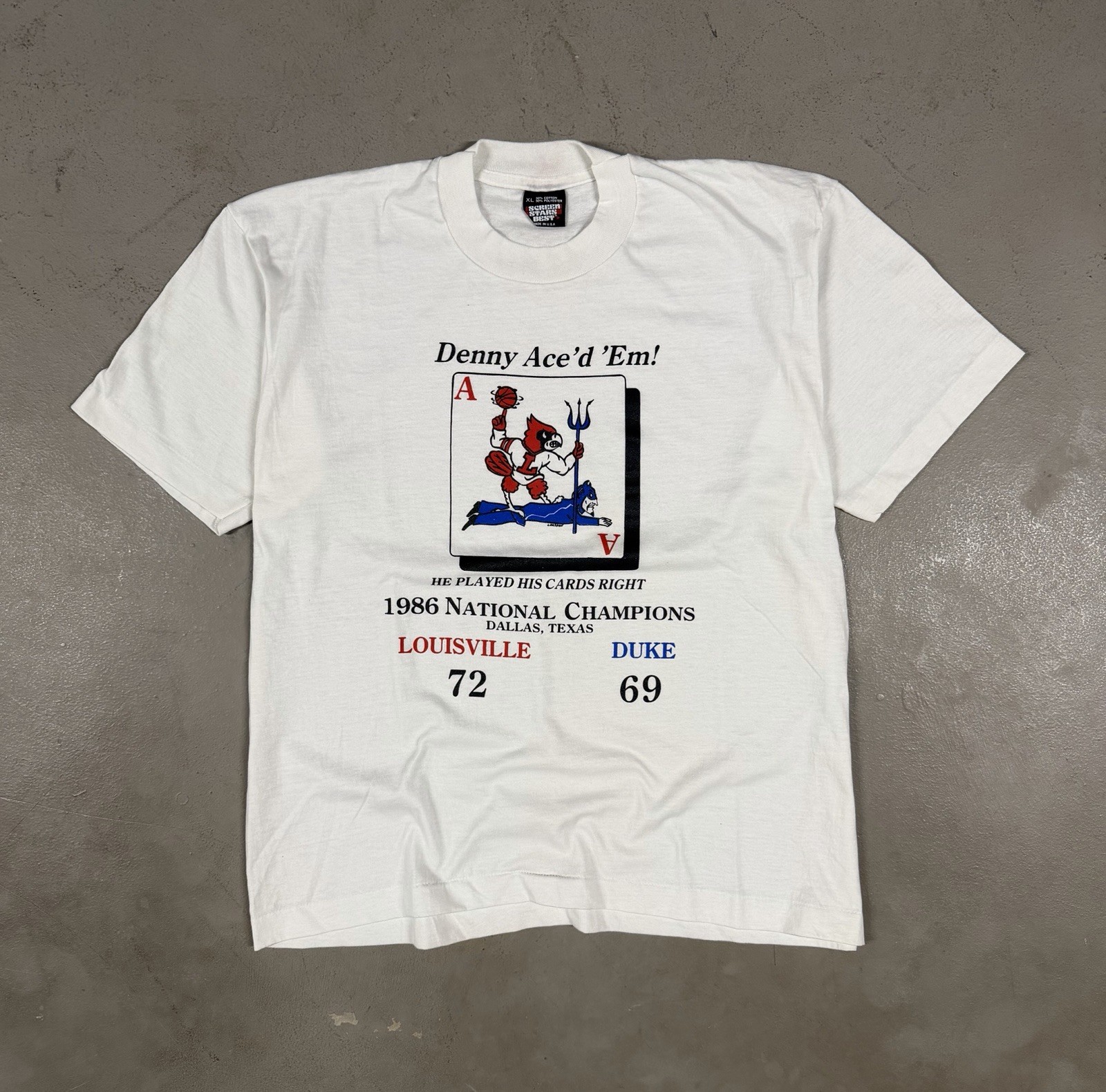 Vintage 1986 Louisville Cardinals College Sportswear Retro Tee T-Shirt Large Vintage 1986 Louisville Cardinals College Sportswear Retro Tee T-Shirt Large