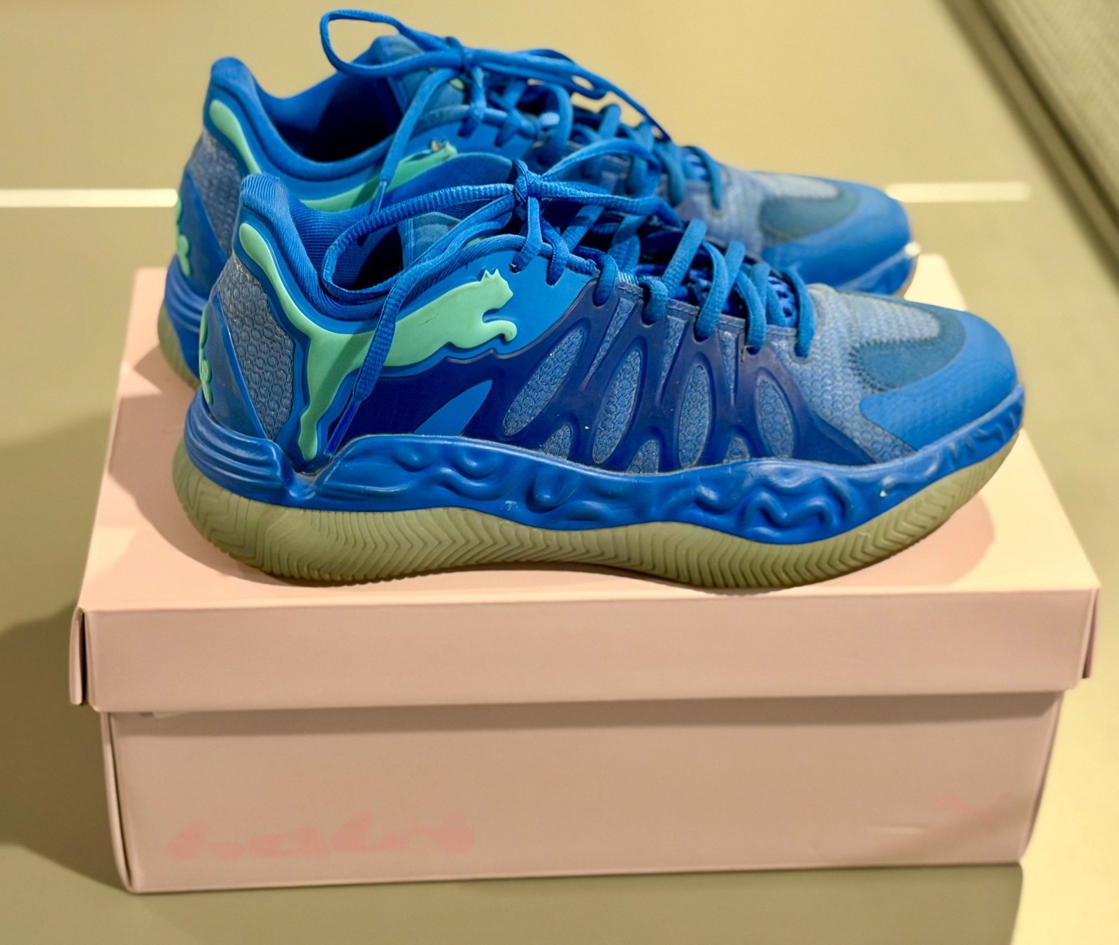PUMA Hali 1 Blue 31345001 Mens Basketball Size 8.5 Pacers PUMA Hali 1 Blue 31345001 Mens Basketball Size 8.5 Pacers