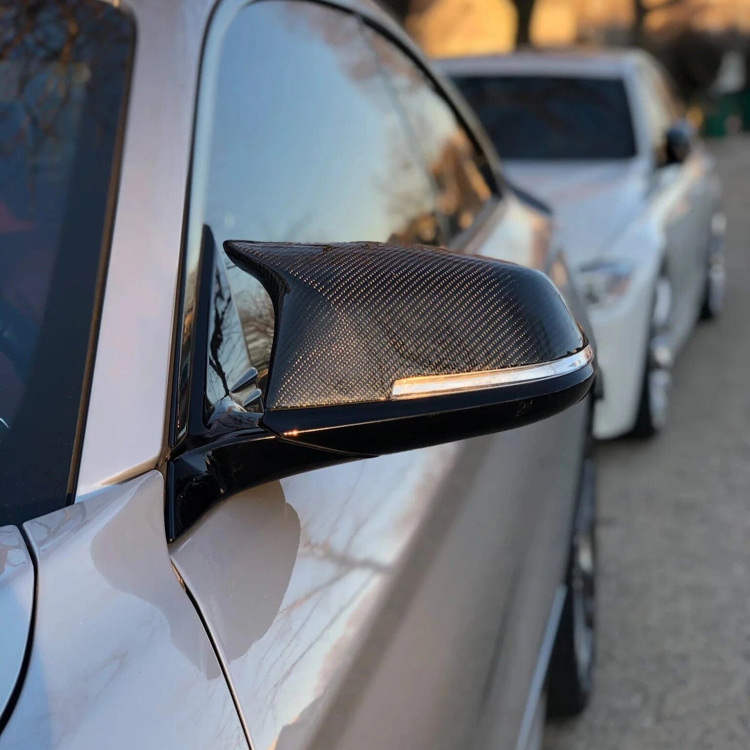REAL CARBON FIBER M STYLE MIRROR CAPS FOR BMW F30 F32 F33 F20 F22 F23 F36 F87 M2