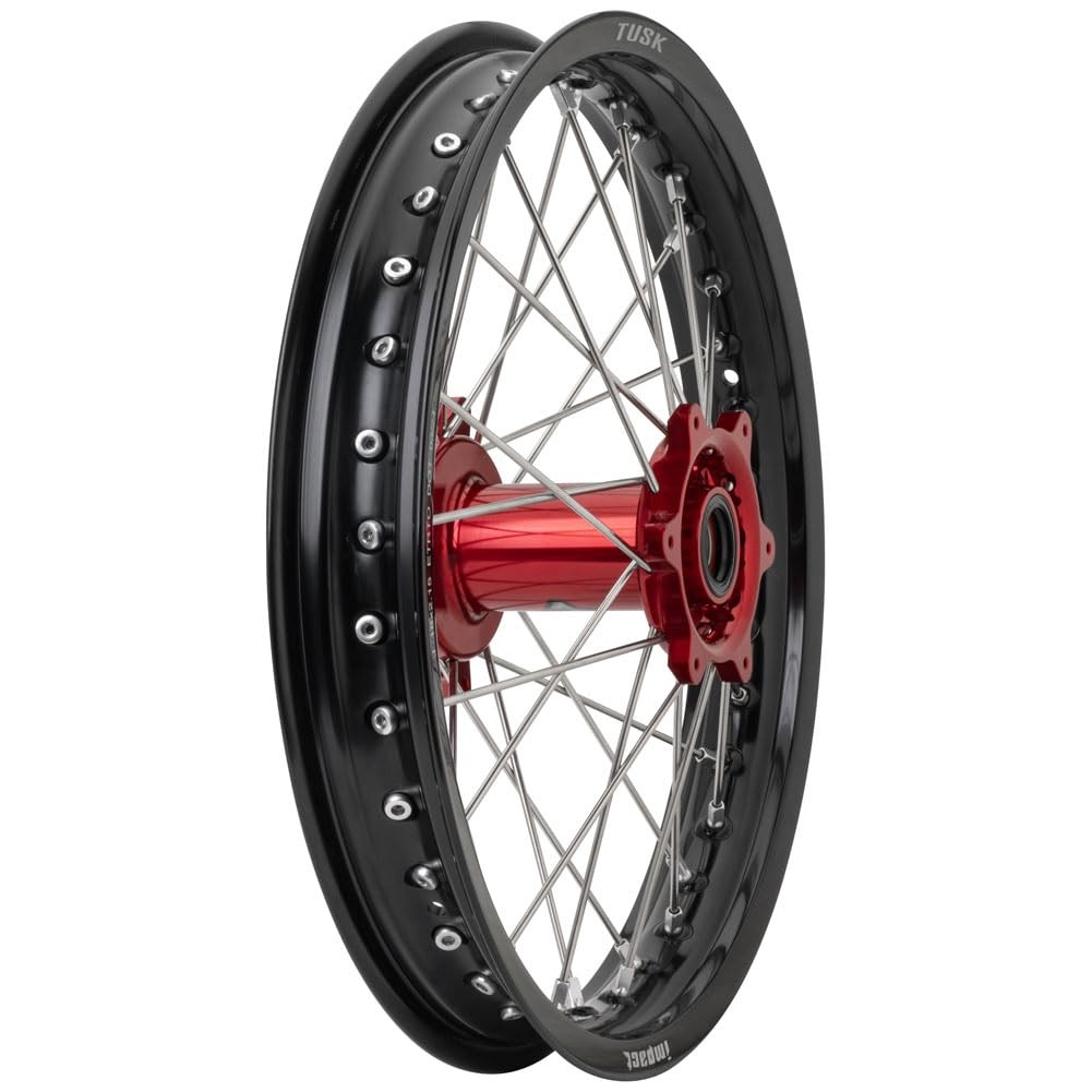 Tusk Impact Rear Wheel 18x2.15 Black Rim/Silver Spoke/Red Hub - Beta 300RR/390RR Tusk Impact Rear Wheel 18x2.15 Black Rim/Silver Spoke/Red Hub - Beta 300RR/390RR