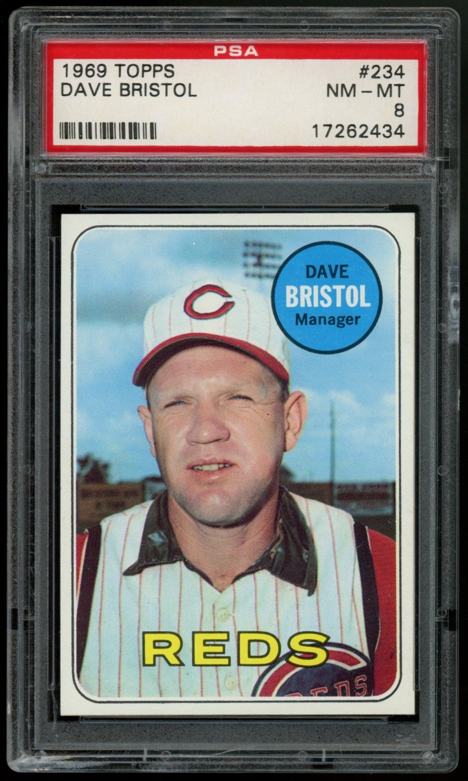 1969 Topps Dave Bristol PSA 8 Cincinnati Reds #234