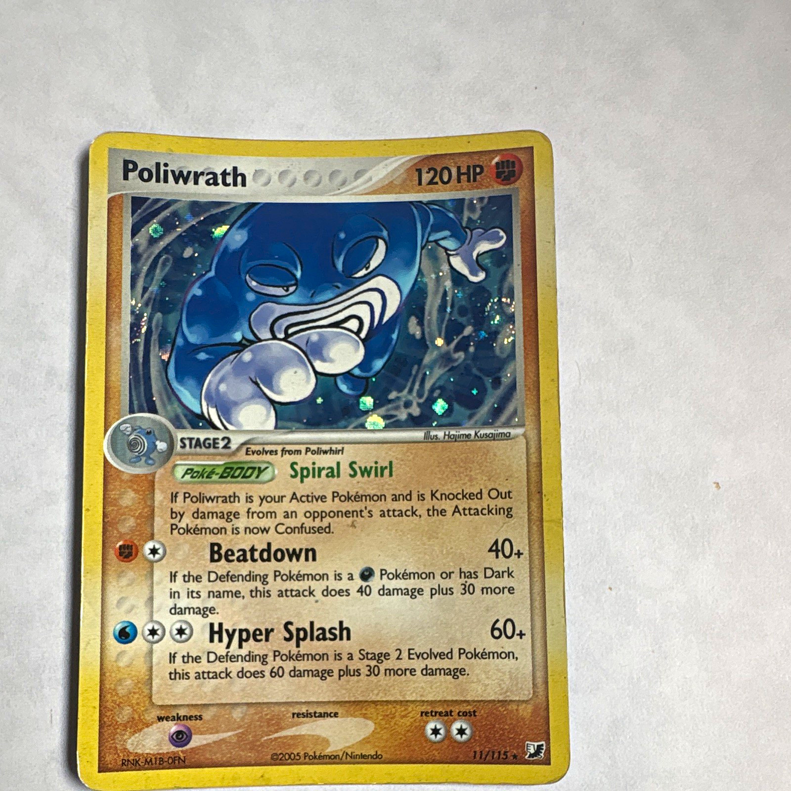 The Pokémon Company Poliwrath 11/115 EX Unseen Forces 2005 Holo Rare Stage 2 EN
