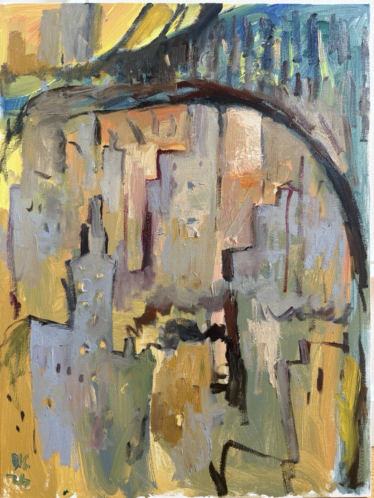 New York City Abstract Oil Painting 18”x24” Sunset Fauvism Original Signed New York City Abstract Oil Painting 18”x24” Sunset Fauvism Original Signed