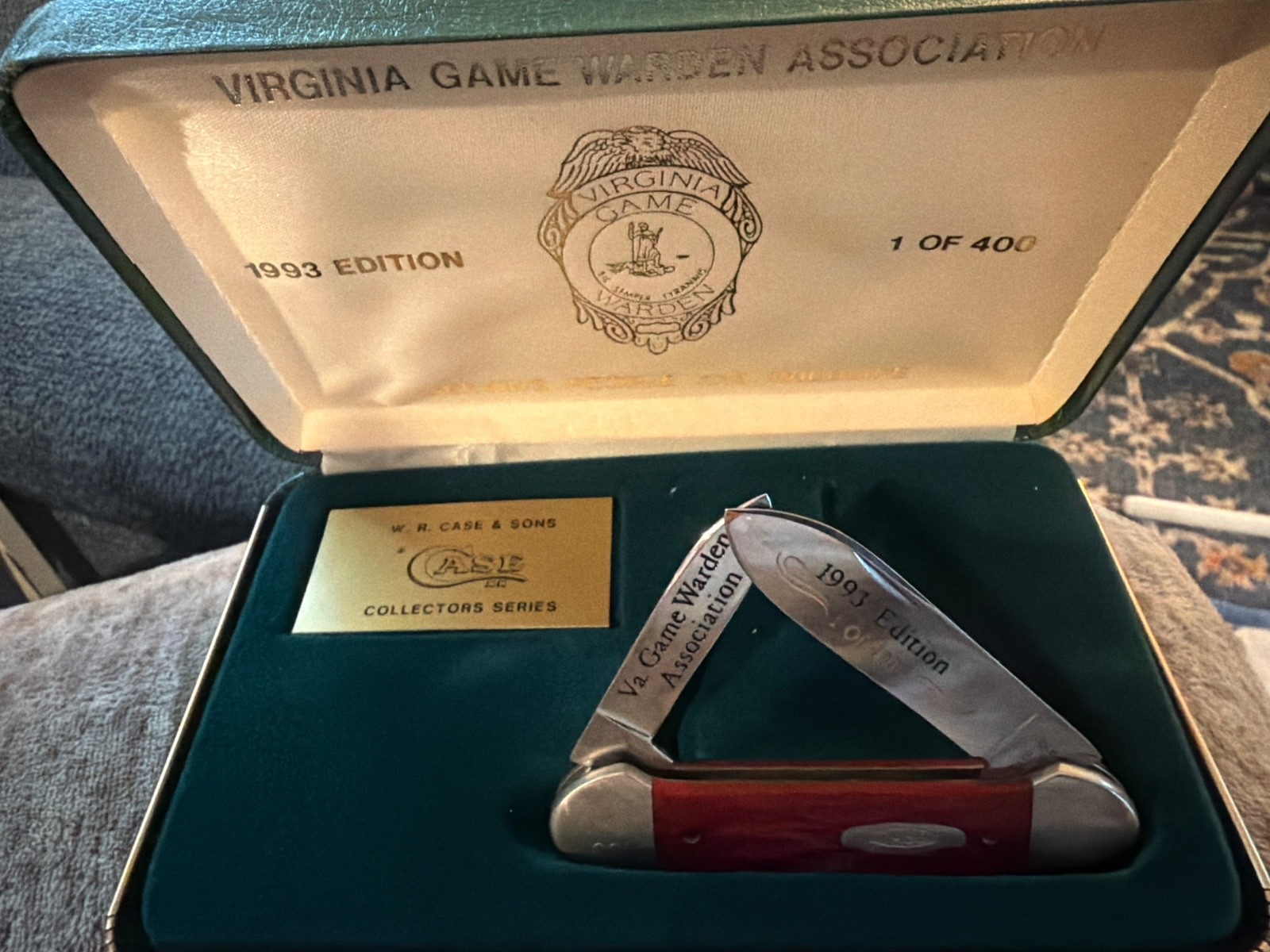 Case XX Virginia Game Warden 1993 2-Blade Red Bone CANOE Case XX Virginia Game Warden 1993 2-Blade Red Bone CANOE