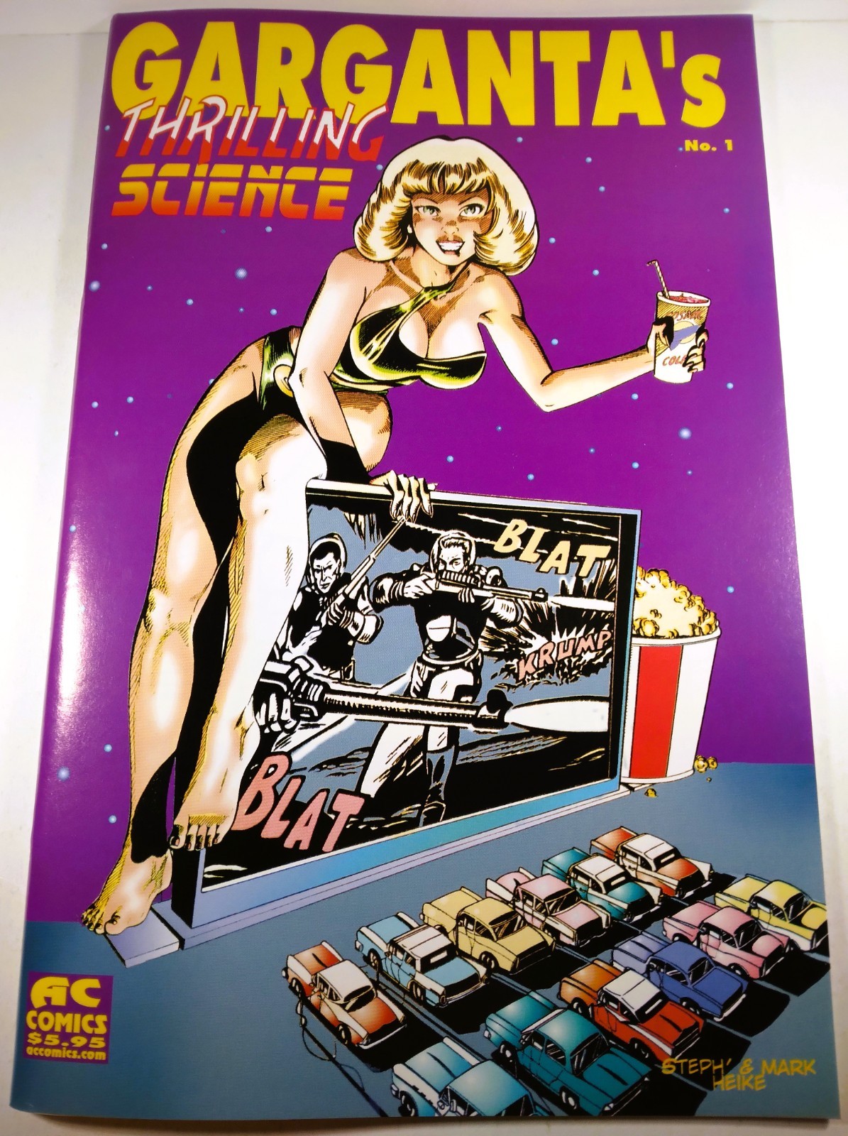 🪐👽 GARGANTA\'S THRILLING SCIENCE #1 AC COMICS 2001 FEMFORCE GGA GOOD GIRL VF