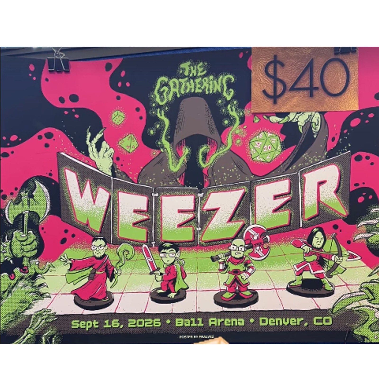 Weezer Denver CO Ball Arena Sept 16 2026 Poster Tour 2026
