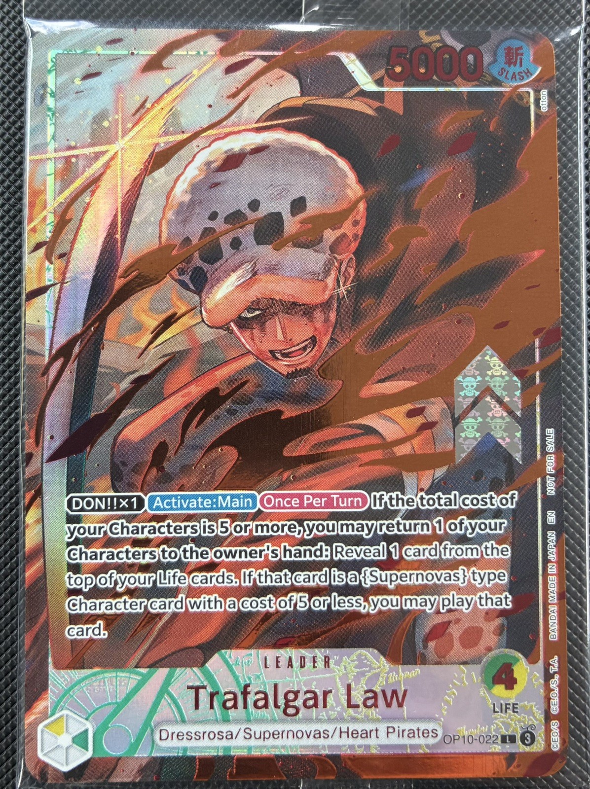 One Piece Trafalgar Law OP10-022 Flame Flame Top Prize SEALED Alt Leader One Piece Trafalgar Law OP10-022 Flame Flame Top Prize SEALED Alt Leader
