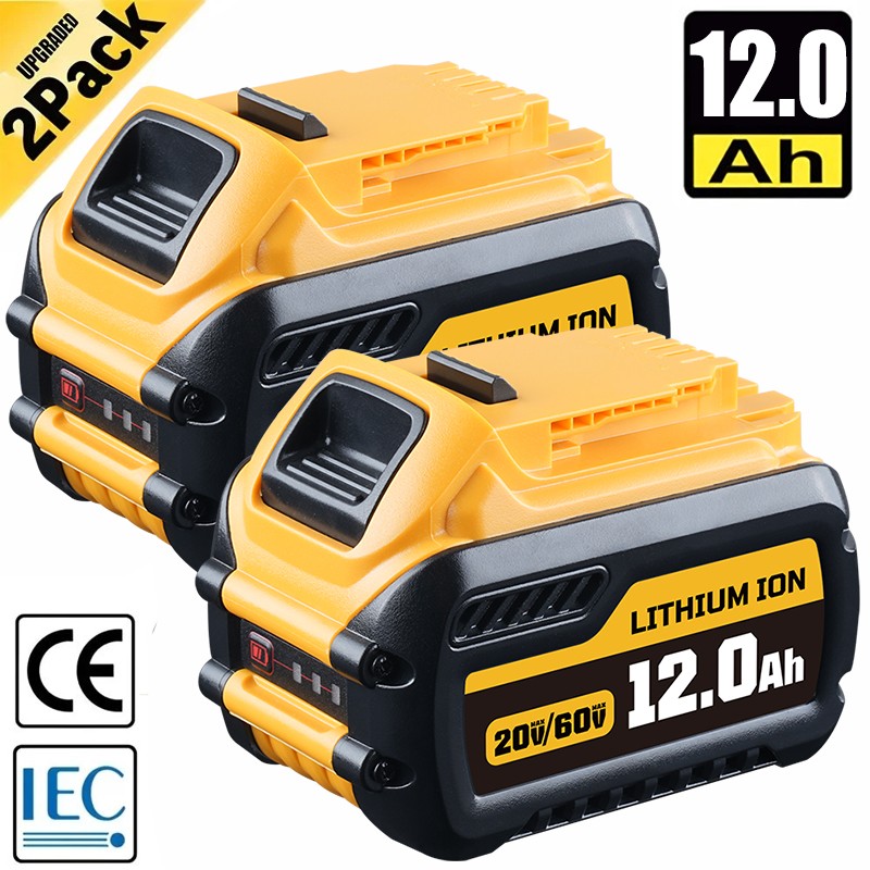 2pcs 12.0Ah Battery 20V 60V MAX For FLEXVOLT DCB206 DCB606 DCB609 DCB612 NEW