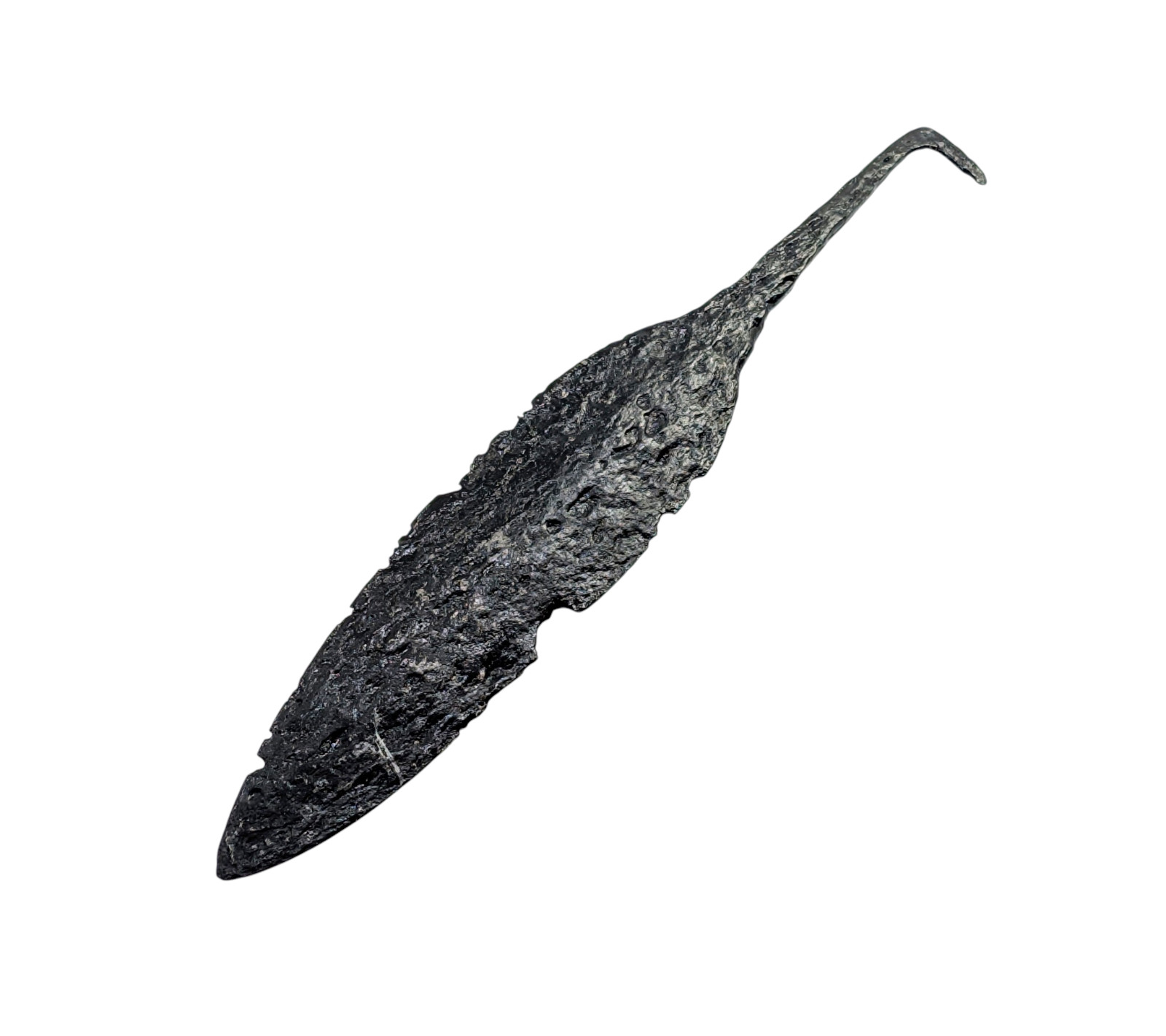 Ancient Iron Tanged Spearhead with Bent Retaining Tang