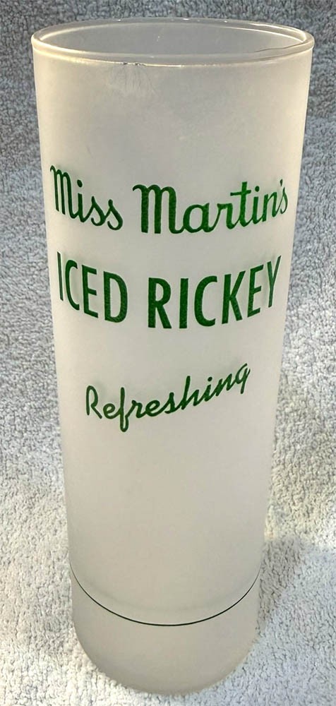 Vintage Miss Martin's Iced Rickey Syrup Line Soda Fountain Glass Vintage Miss Martin's Iced Rickey Syrup Line Soda Fountain Glass