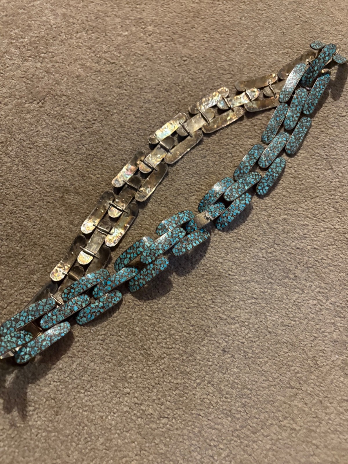 Navajo Silver turquoise . belt Navajo Silver turquoise . belt