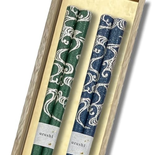 Hashimoto Kosaku Lacquerware Shop Silver Wave 2-Pair Set Wajima Lacquer