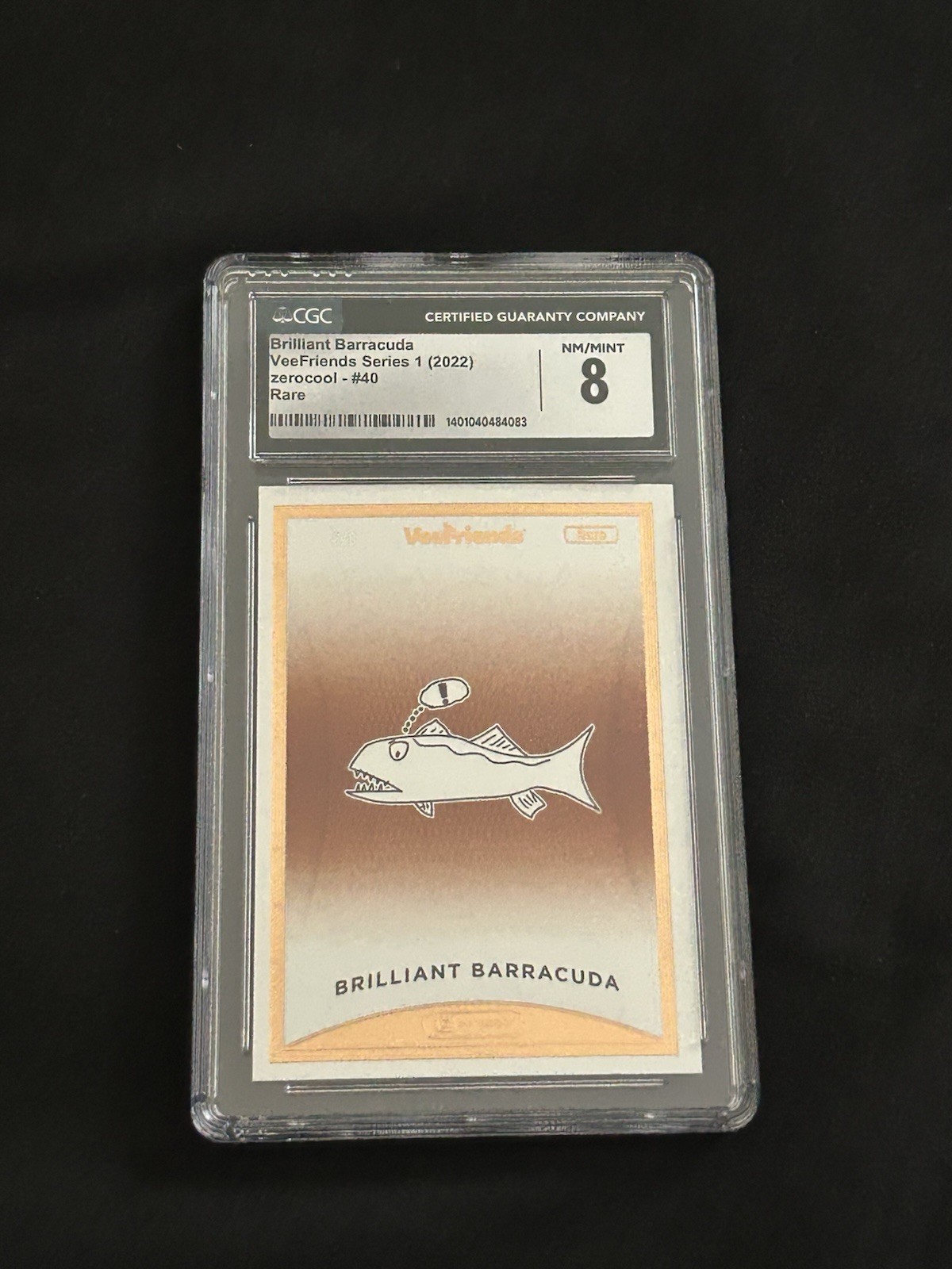 2022 Zerocool VeeFriends Series 1 Brilliant Barracuda #40 CGC 8 Rare 2022 Zerocool VeeFriends Series 1 Brilliant Barracuda #40 CGC 8 Rare