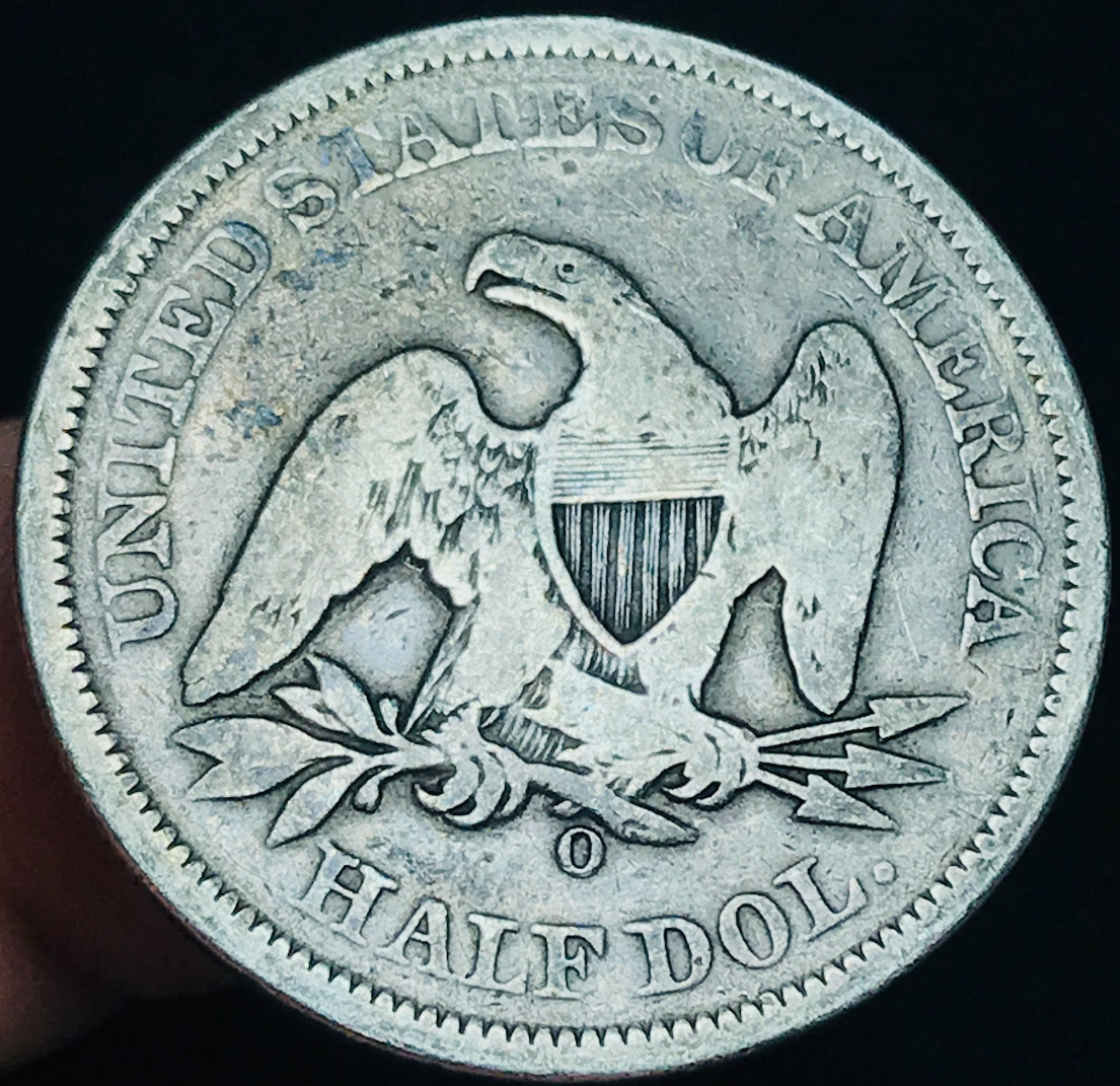 1858 O Seated Liberty Half Dollar 50C Ungraded 90% Silver US Coin CC29907 1858 O Seated Liberty Half Dollar 50C Ungraded 90% Silver US Coin CC29907