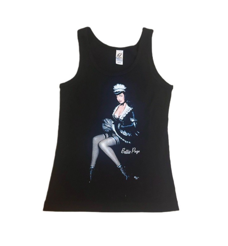 Bettie Page Vintage Graphic Maid Tank Top 2003 Bettie Page Vintage Graphic Maid Tank Top 2003