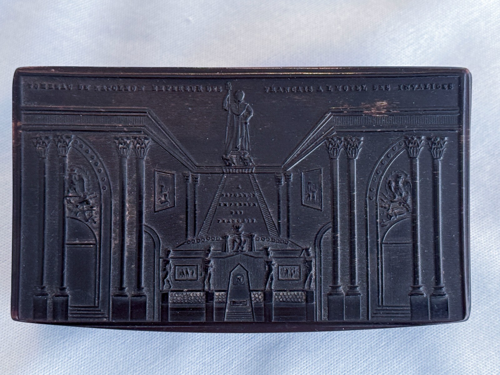 19th C Snuff Box France Emperor Napoleon Bonaparte Tomb Waterloo Battle War