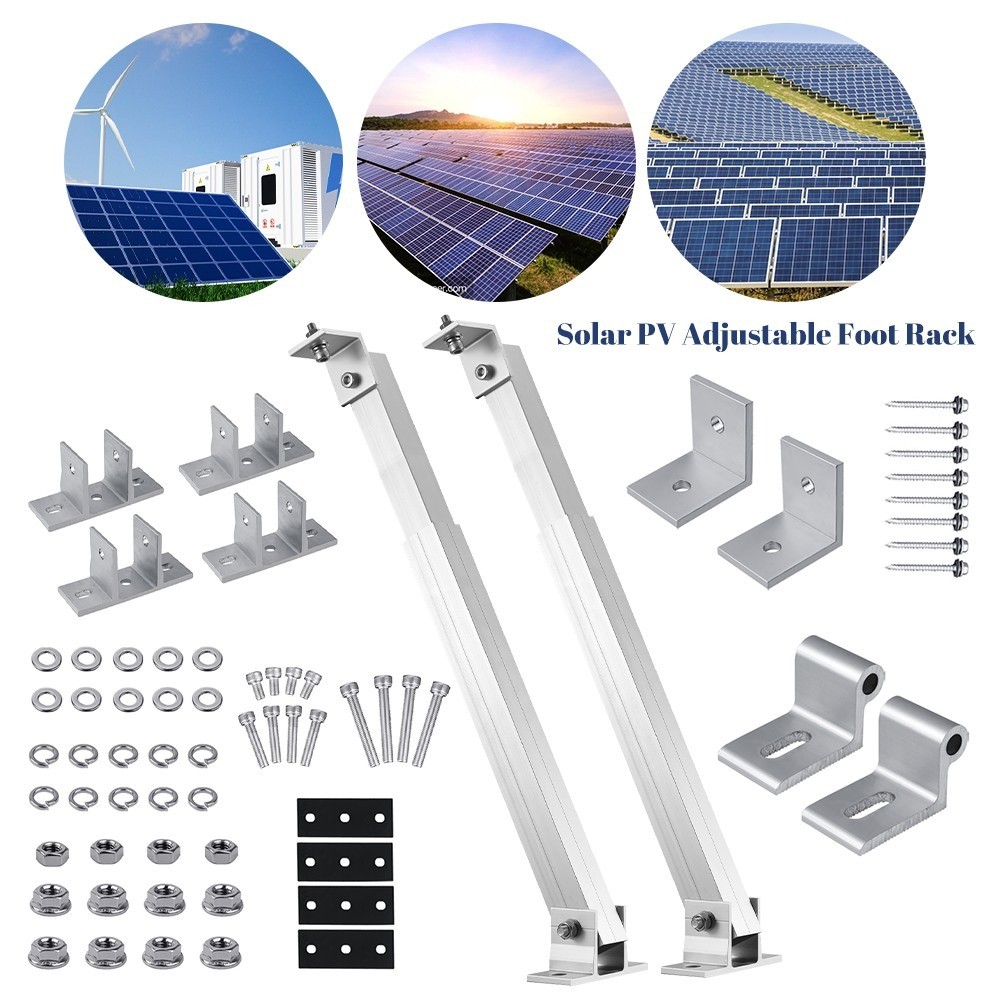 2 Set Adjustable Solar Panel Tilt Mount Brackets Aluminum Alloy Mounting Bracket 2 Set Adjustable Solar Panel Tilt Mount Brackets Aluminum Alloy Mounting Bracket