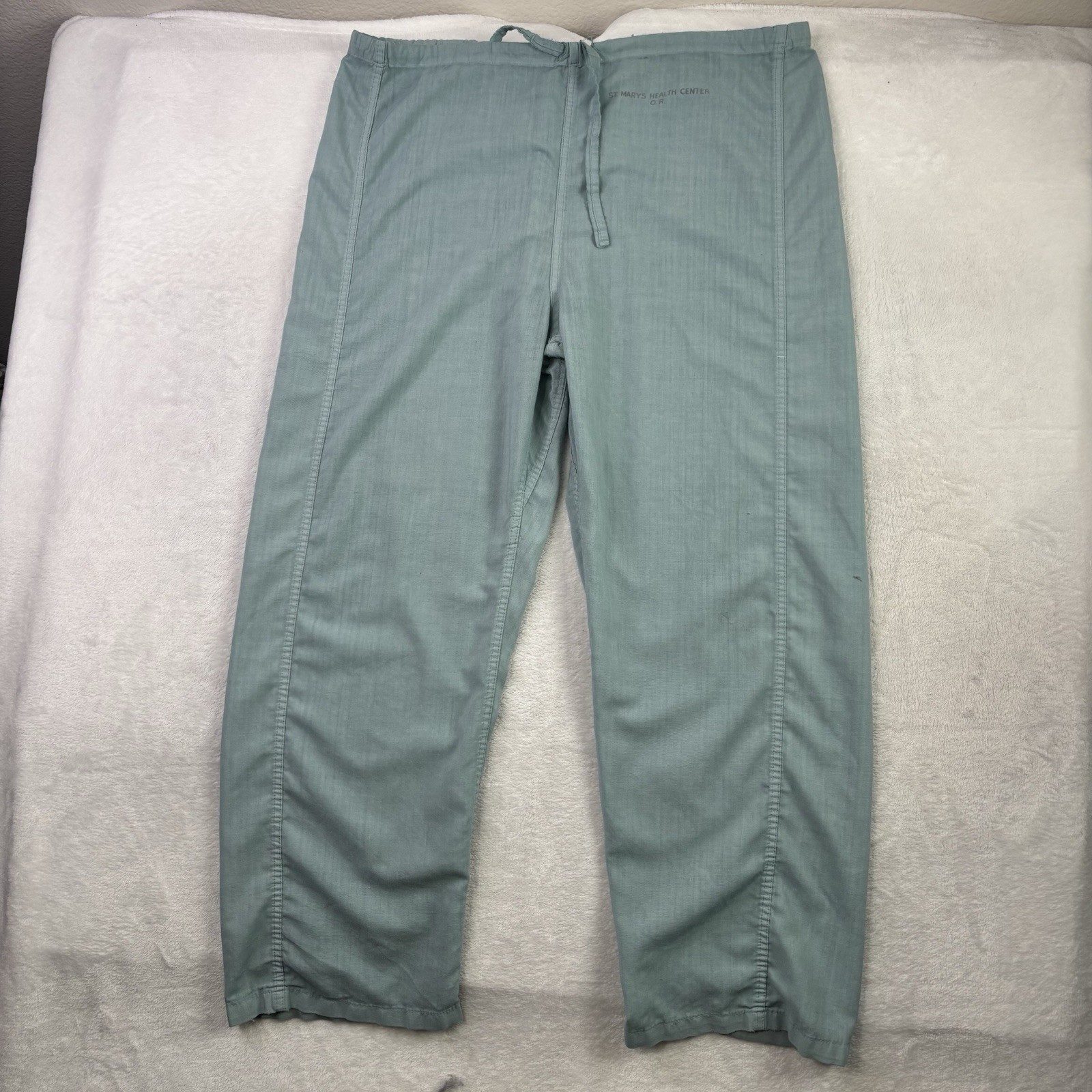 VTG 50s-70s St. Marys Health Center Hospital Medical Pants Blue Scrubs
