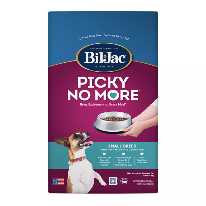 New w/ Bil-Jac Picky No More Small Breed Adult Dry Dog Food 15 Lb Chicken Liver
