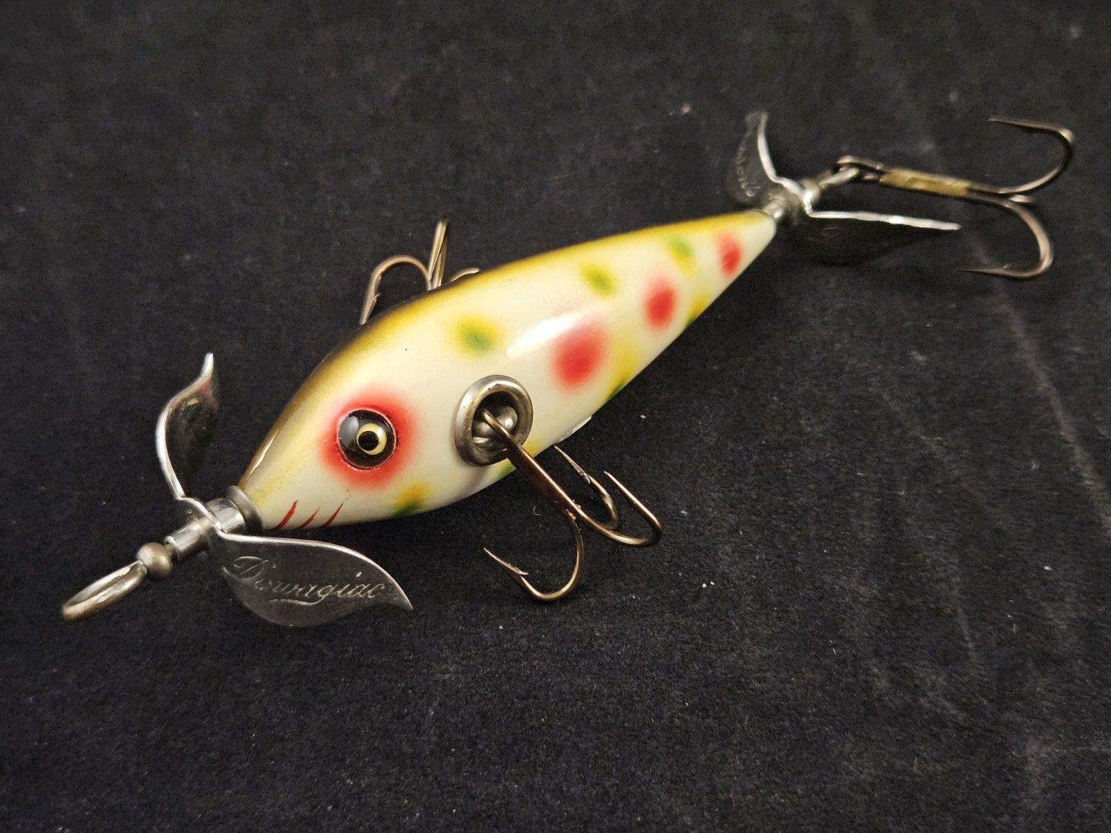 Repainted Heddon Dowagiac Minnow #100 Early 3 Hook Wood Lure Repainted Heddon Dowagiac Minnow #100 Early 3 Hook Wood Lure