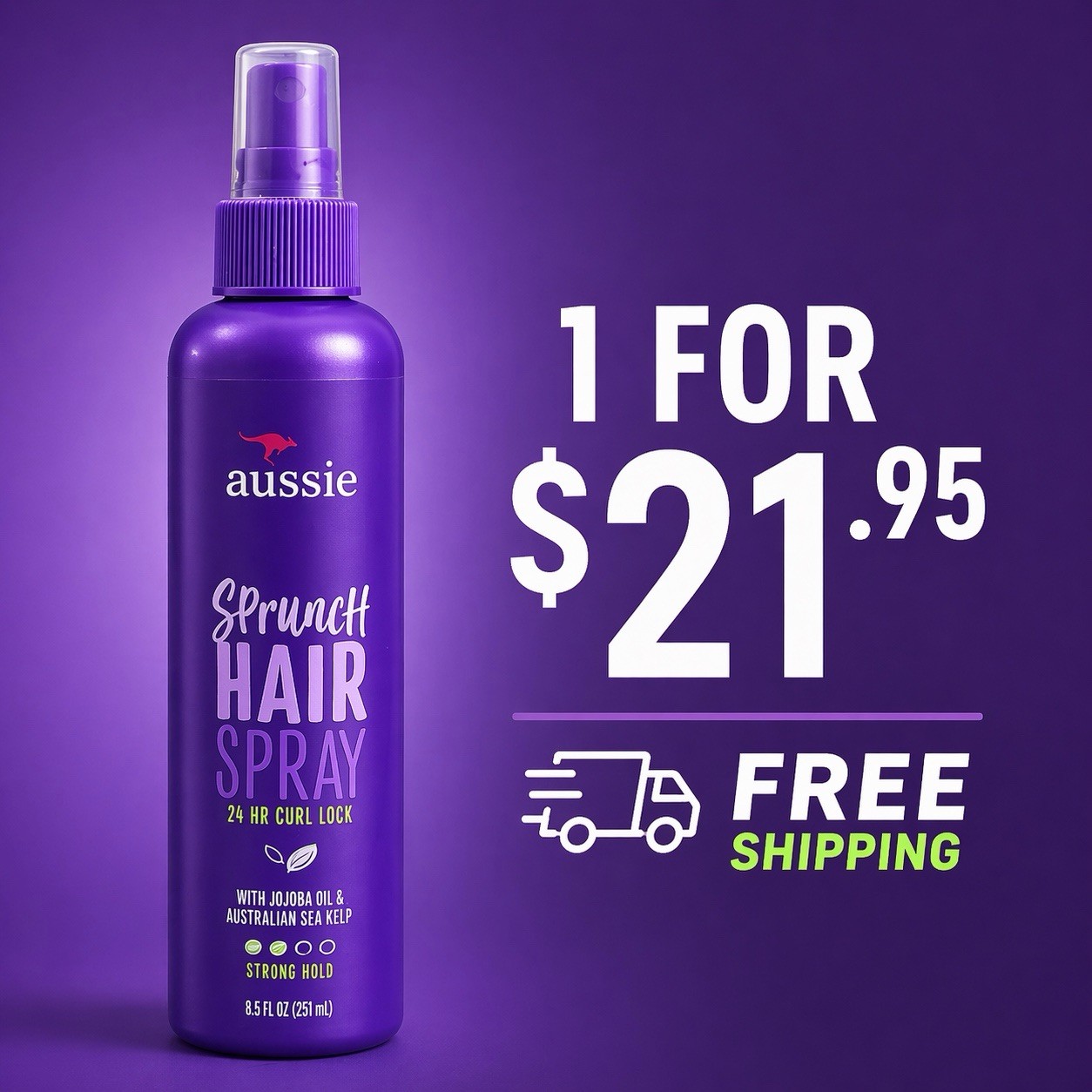 Aussie Sprunch Hair Spray 8.5oz Strong Hold 24Hr Curl Lock Original Formula Aussie Sprunch Hair Spray 8.5oz Strong Hold 24Hr Curl Lock Original Formula