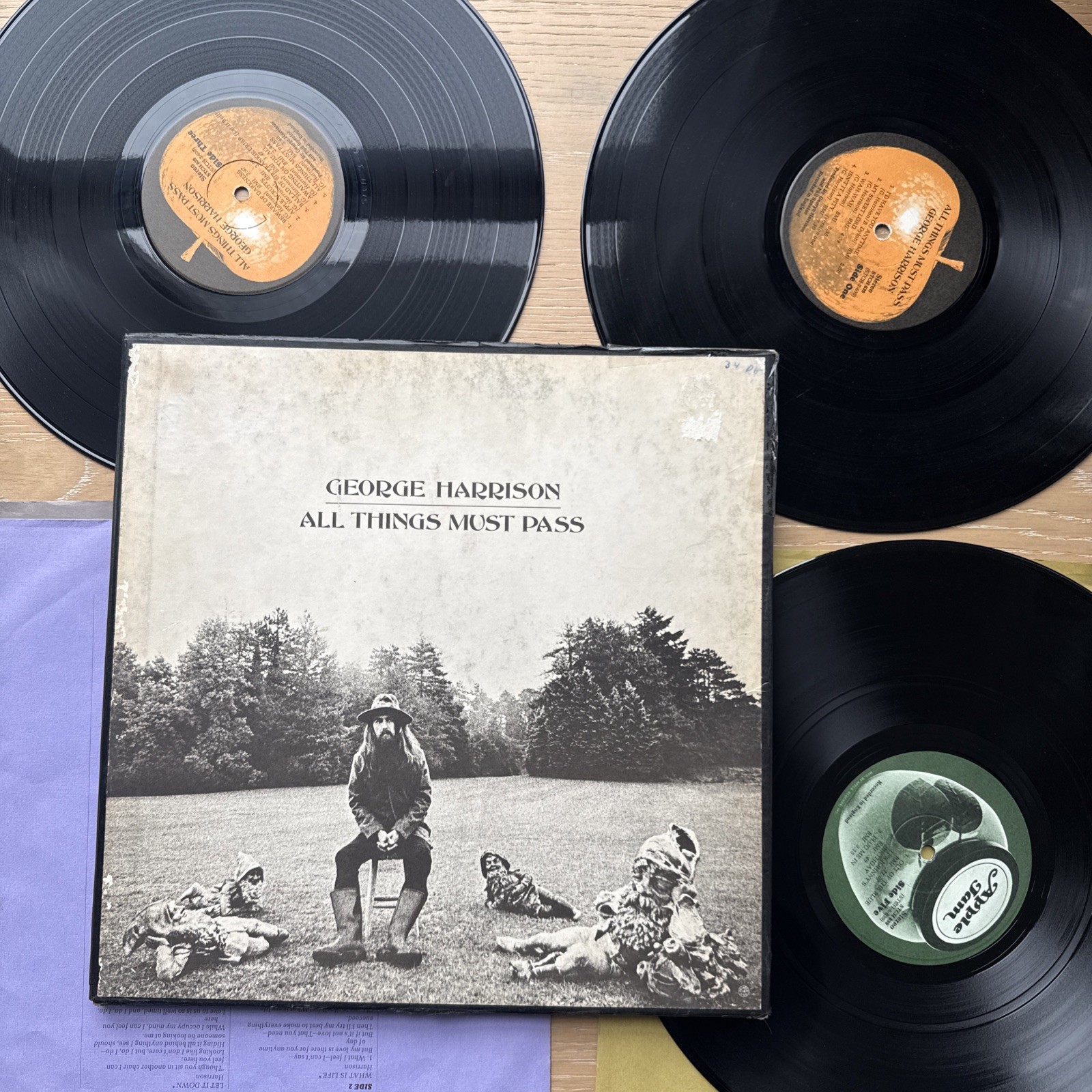 1970 GEORGE HARRISON All Things Must Pass 🍏 1st US Press Boxset 3LP W/Sleeves