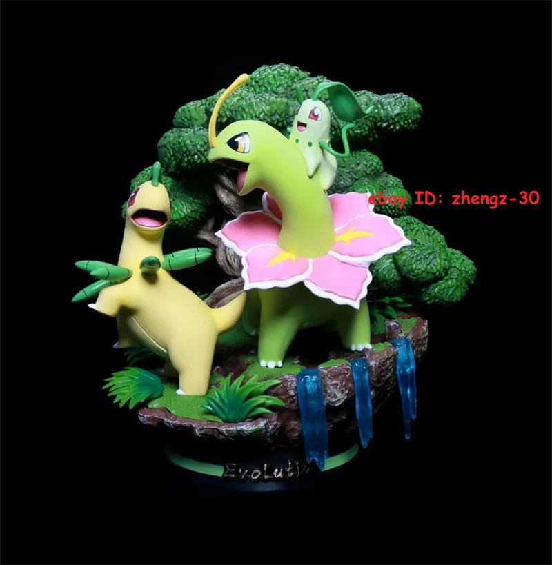 H29CM Meganium Figure Chikorita GK Statue Model Light Up Collectible W/box Gift