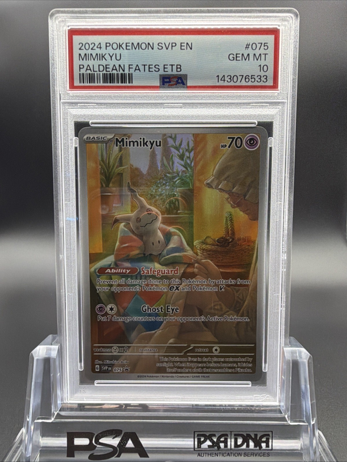 2024 Mimikyu 075 Sv: Scarlet & Violet Promo Card Holo PSA 10