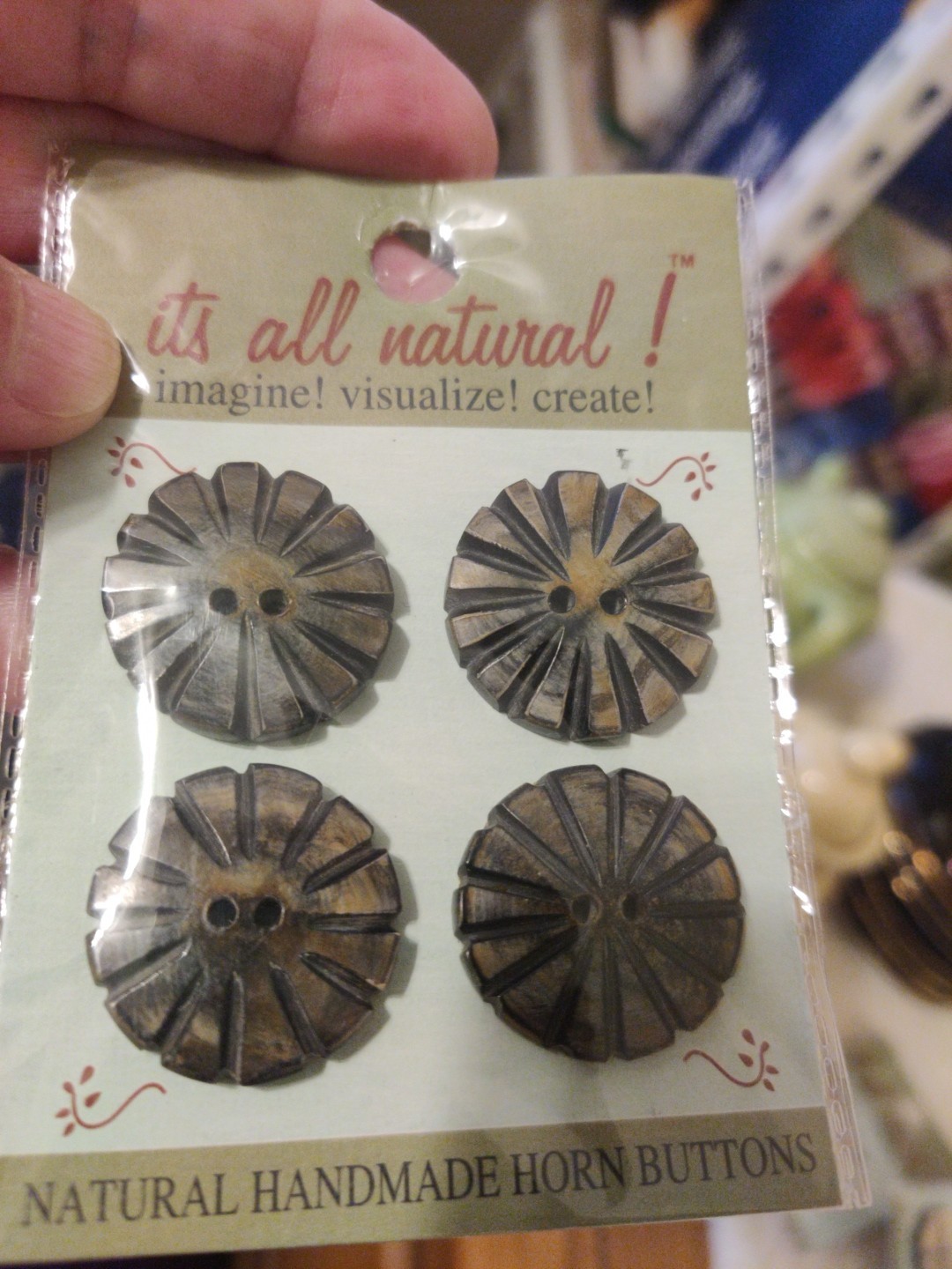 4 Handmade It\'s All Natural Horn Button 1\ 4 Handmade It\'s All Natural Horn Button 1\