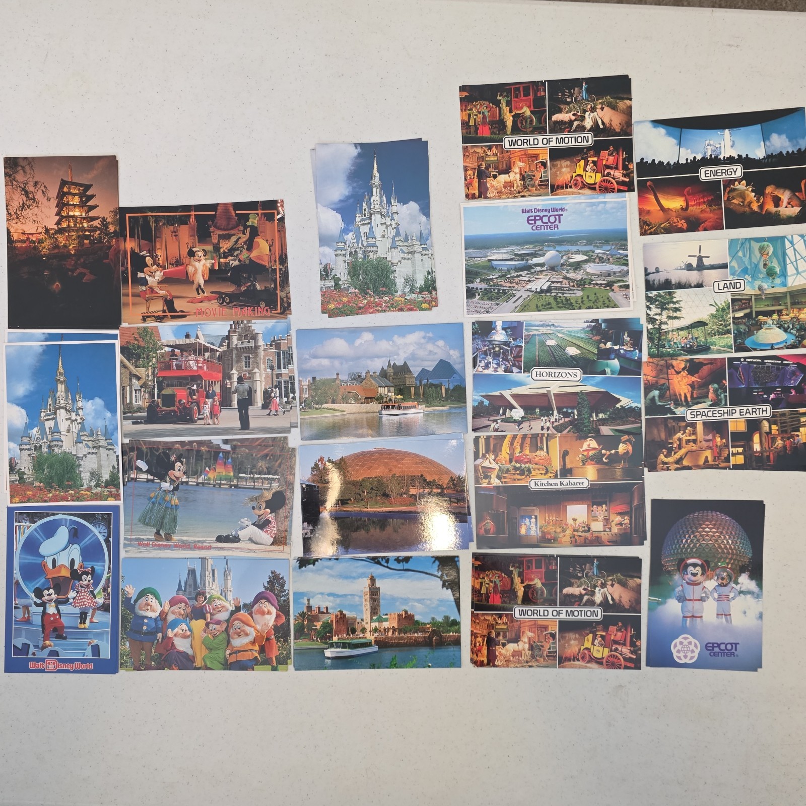 20 Vintage Disney EPCOT Center Postcards Lot World of Motion Horizons NOS 80s