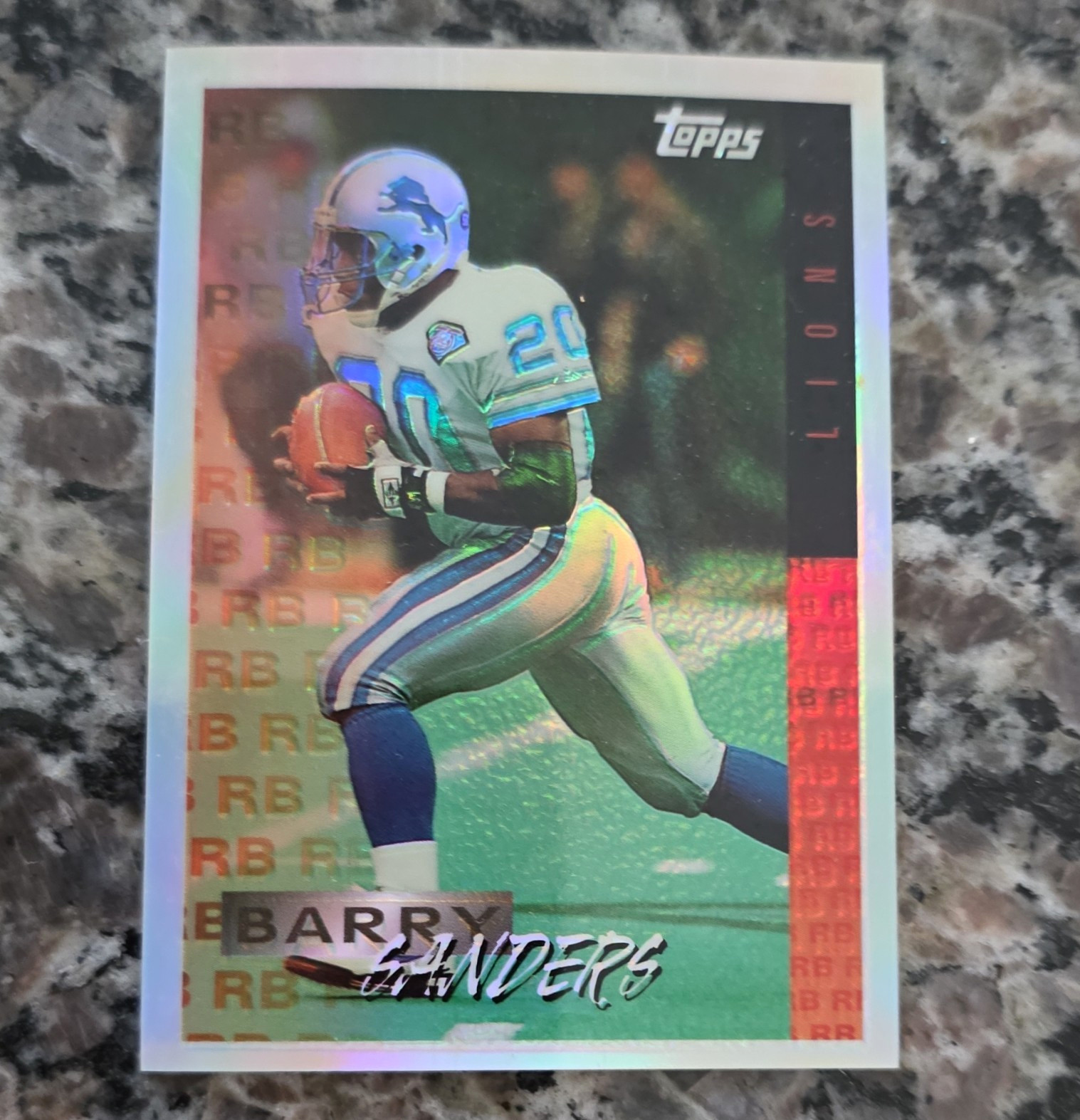 Topps 1995 Mystery Finest Barry Sanders RB Refractor Detroit Lions NFL Topps 1995 Mystery Finest Barry Sanders RB Refractor Detroit Lions NFL