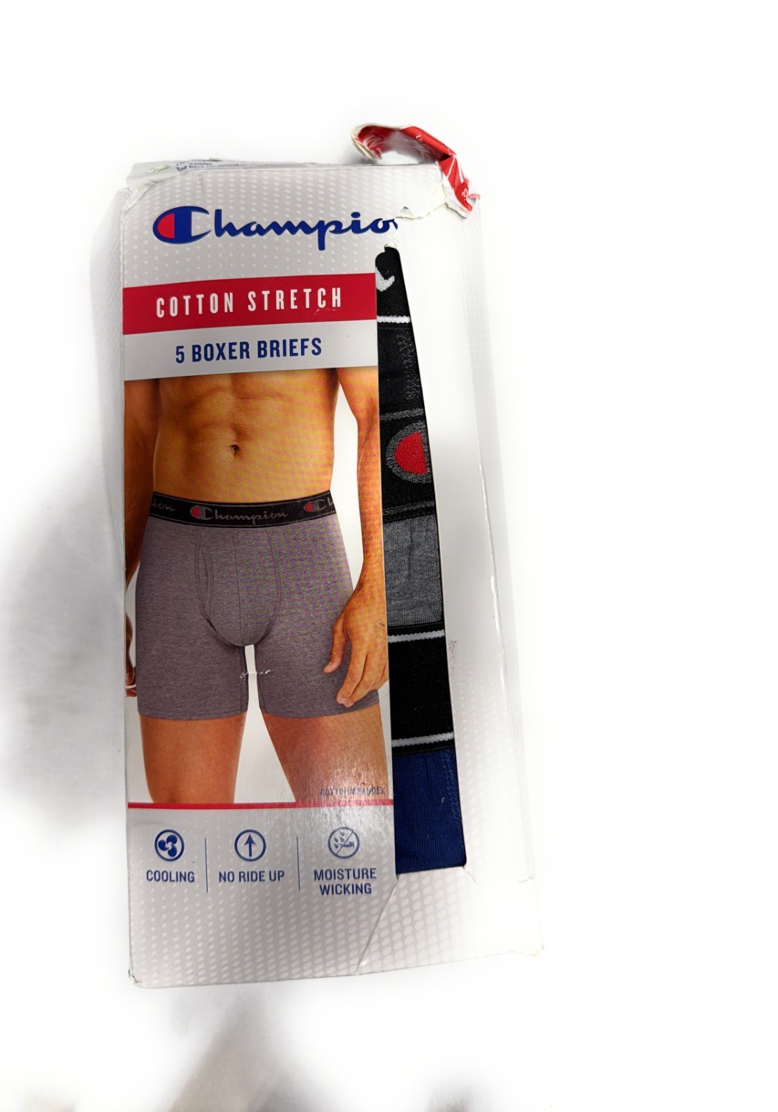 Champion Men's Cotton Blend Stretch Boxer Briefs ( Pack - 5 )