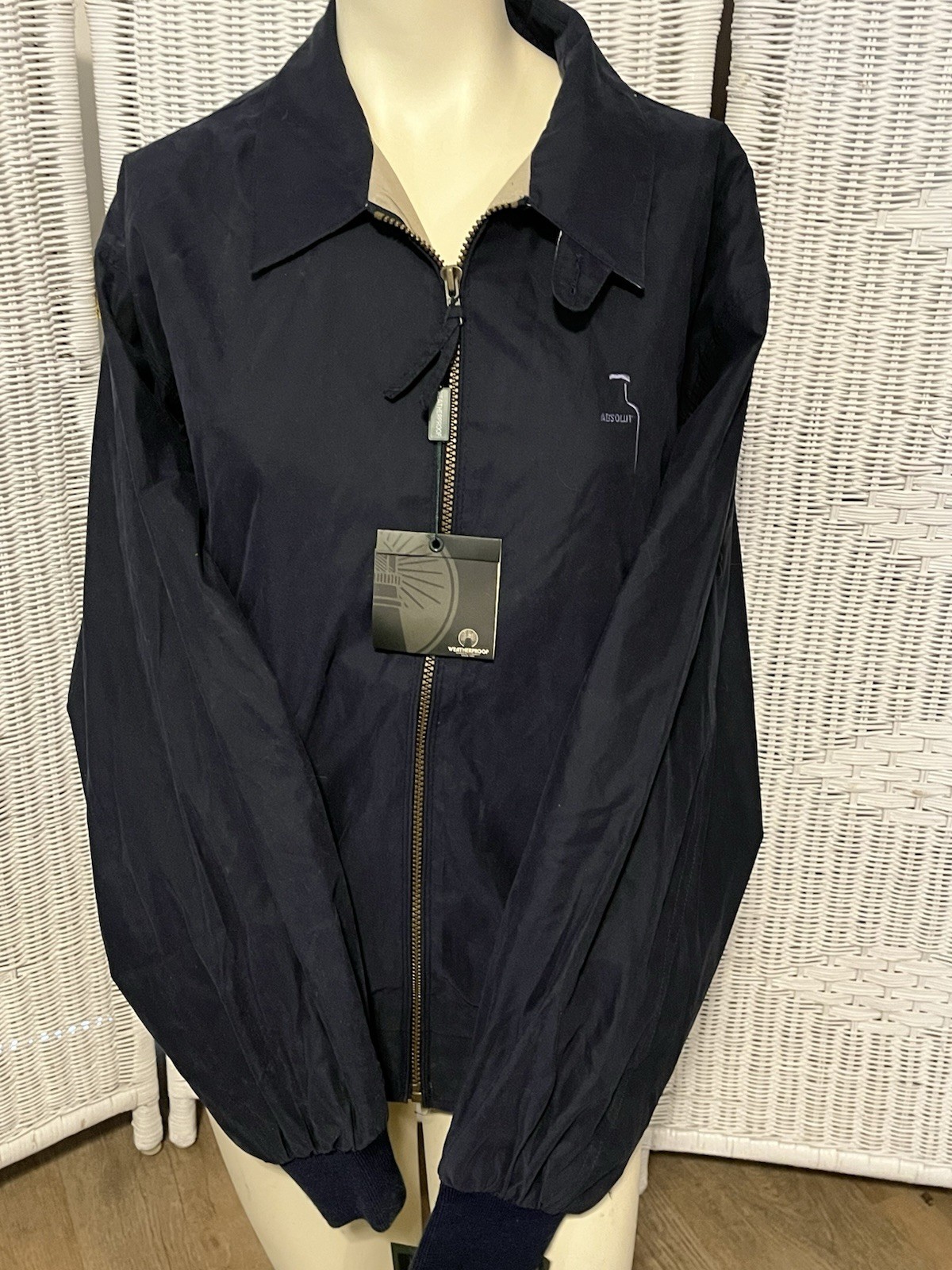 New Vintage Absolut Vodka Weatherproof Full Zip Jacket Size L  Liquor Promo