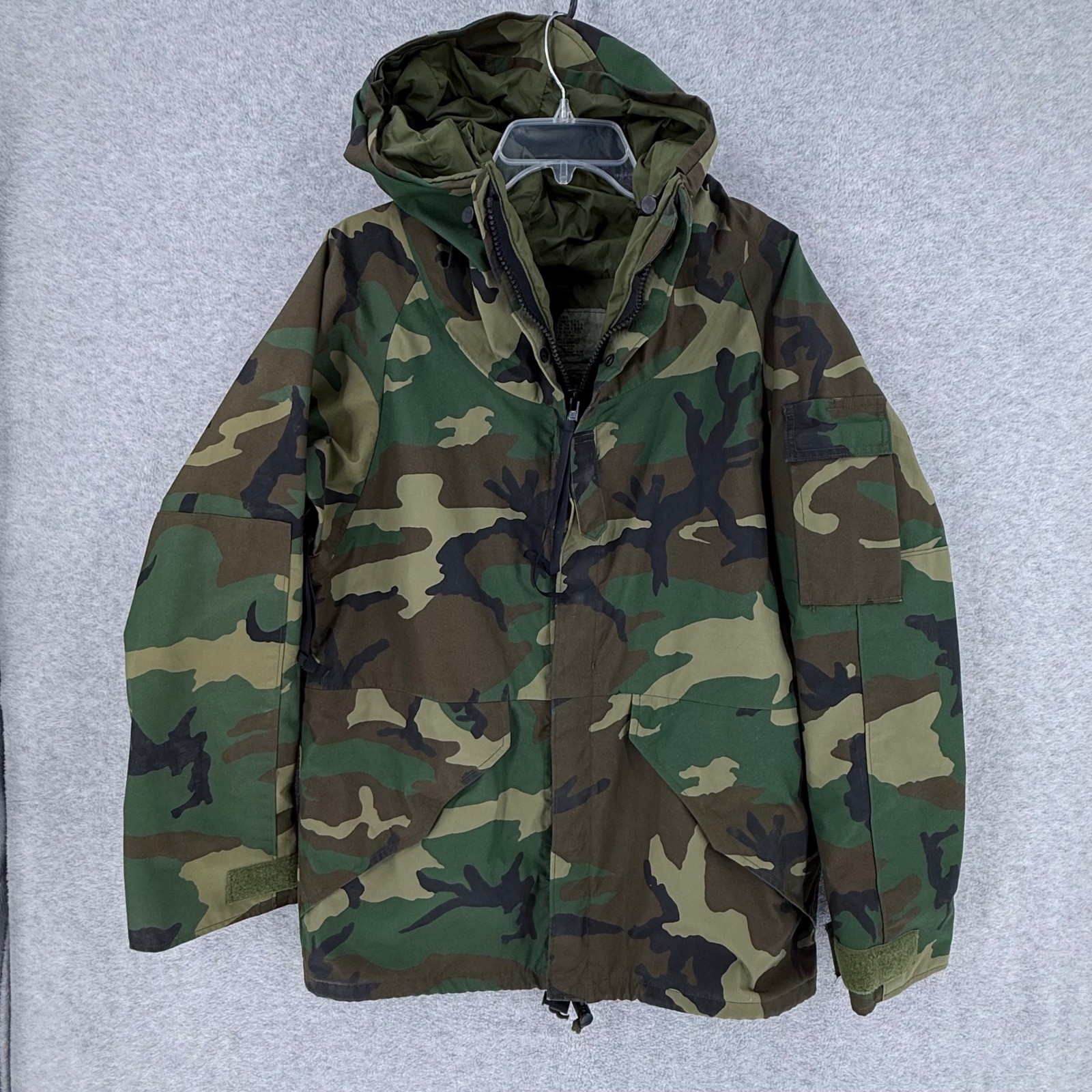 Vtg US Army ECWCS Gen 1 Gore-Tex Parka Woodland Camo Jacket Small Reg 1987 80s