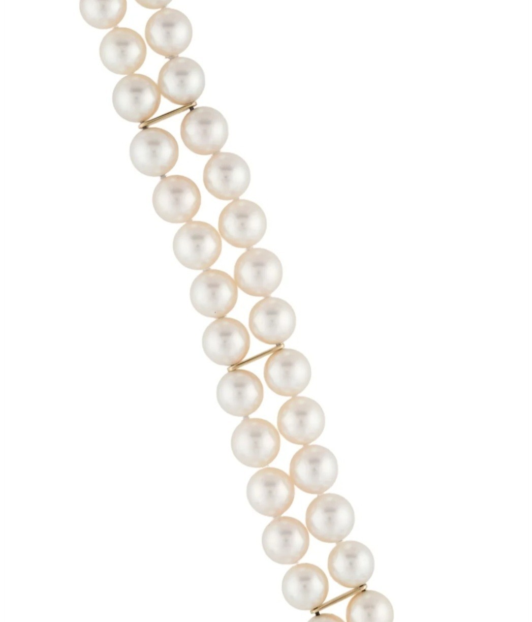 TIffany & Co double strand pearl bracelet, 18k Gold, Signature X limited Design. TIffany & Co double strand pearl bracelet, 18k Gold, Signature X limited Design.