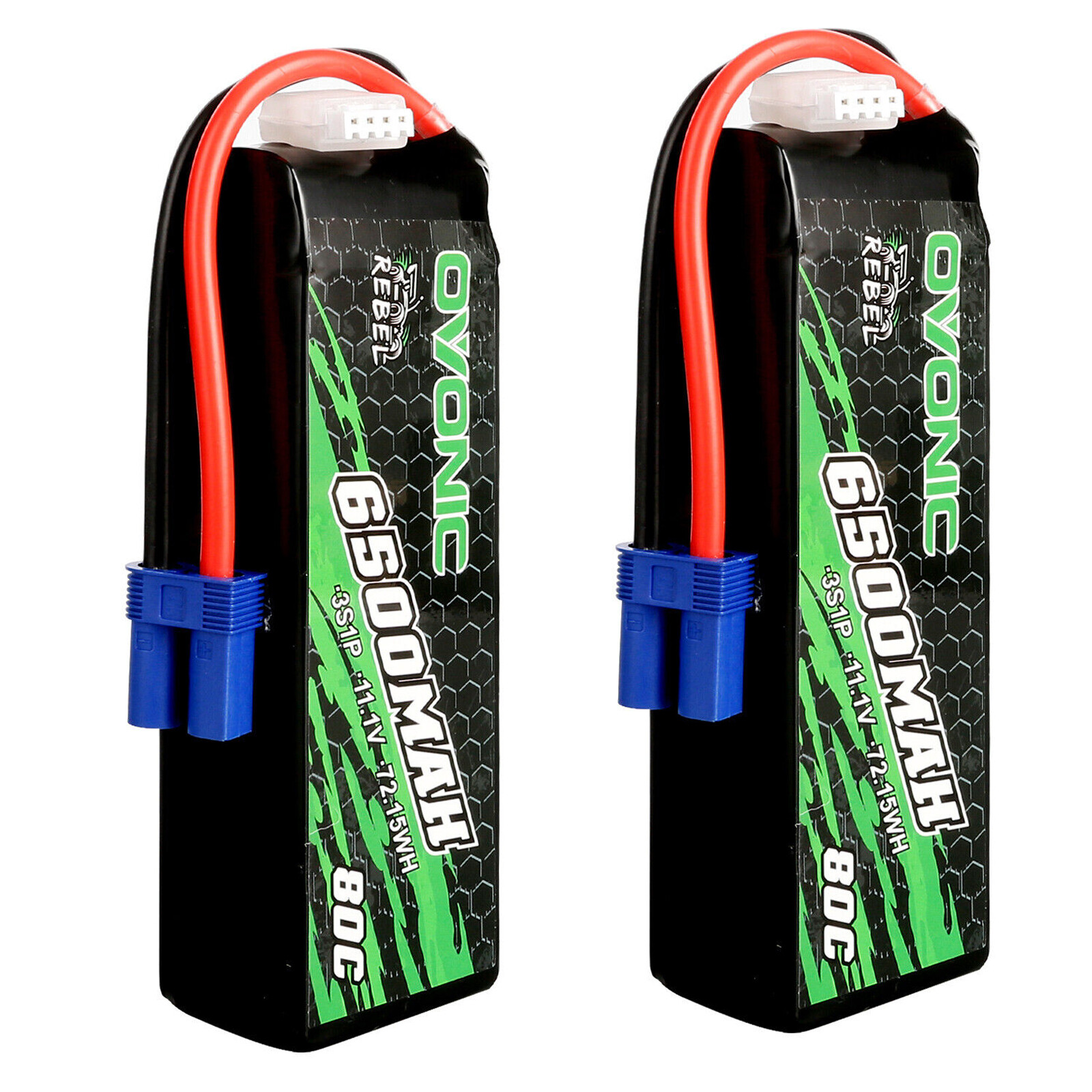 2X 80C 3S LiPo Battery EC5 11.1V 6500mAh Plug for ARRMA FELONY BLX 6S Tyhpon Car